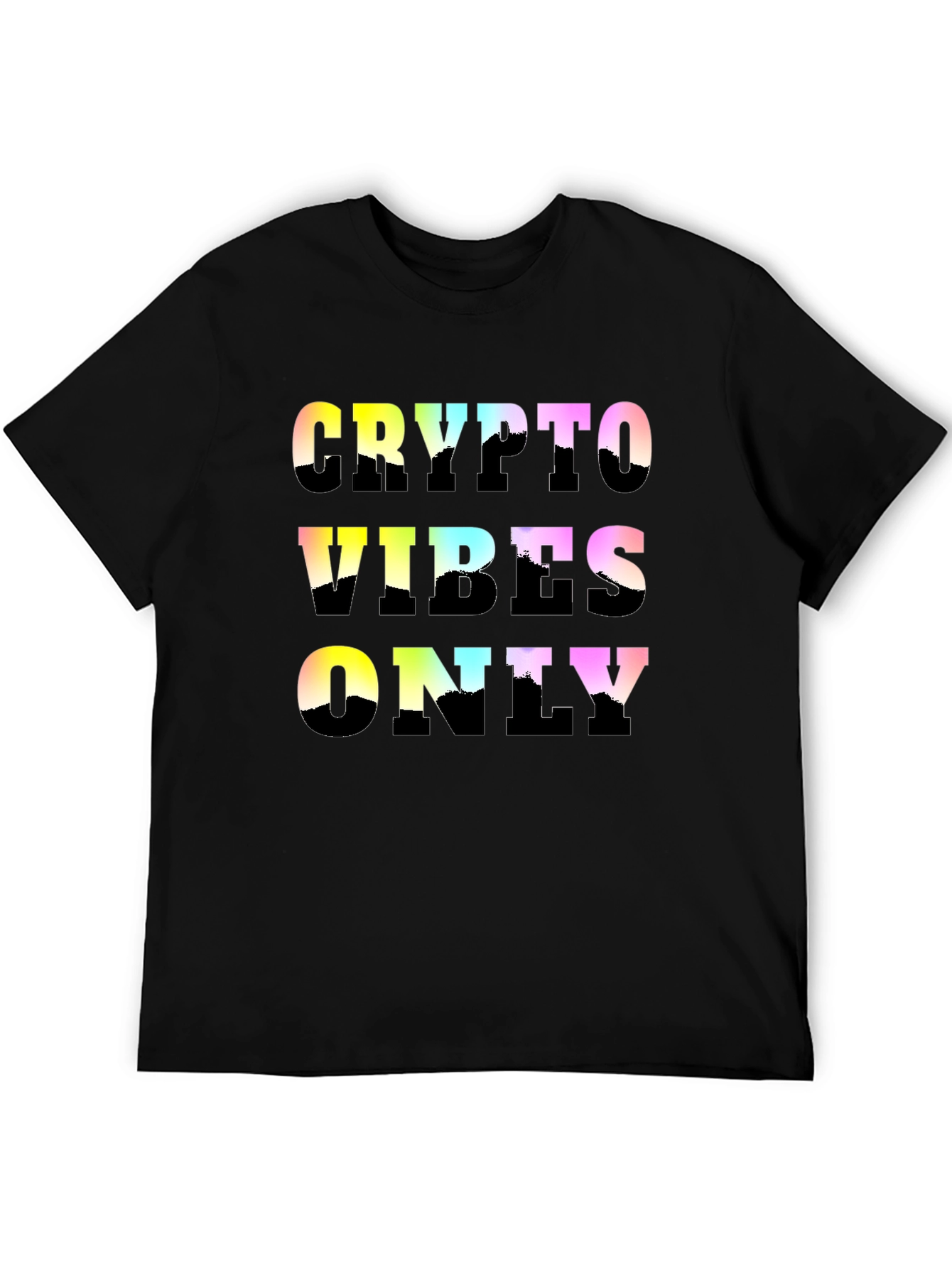 Black Crypto Vibes Only Graphic Tee - Trendy Black T-Shirt view 5