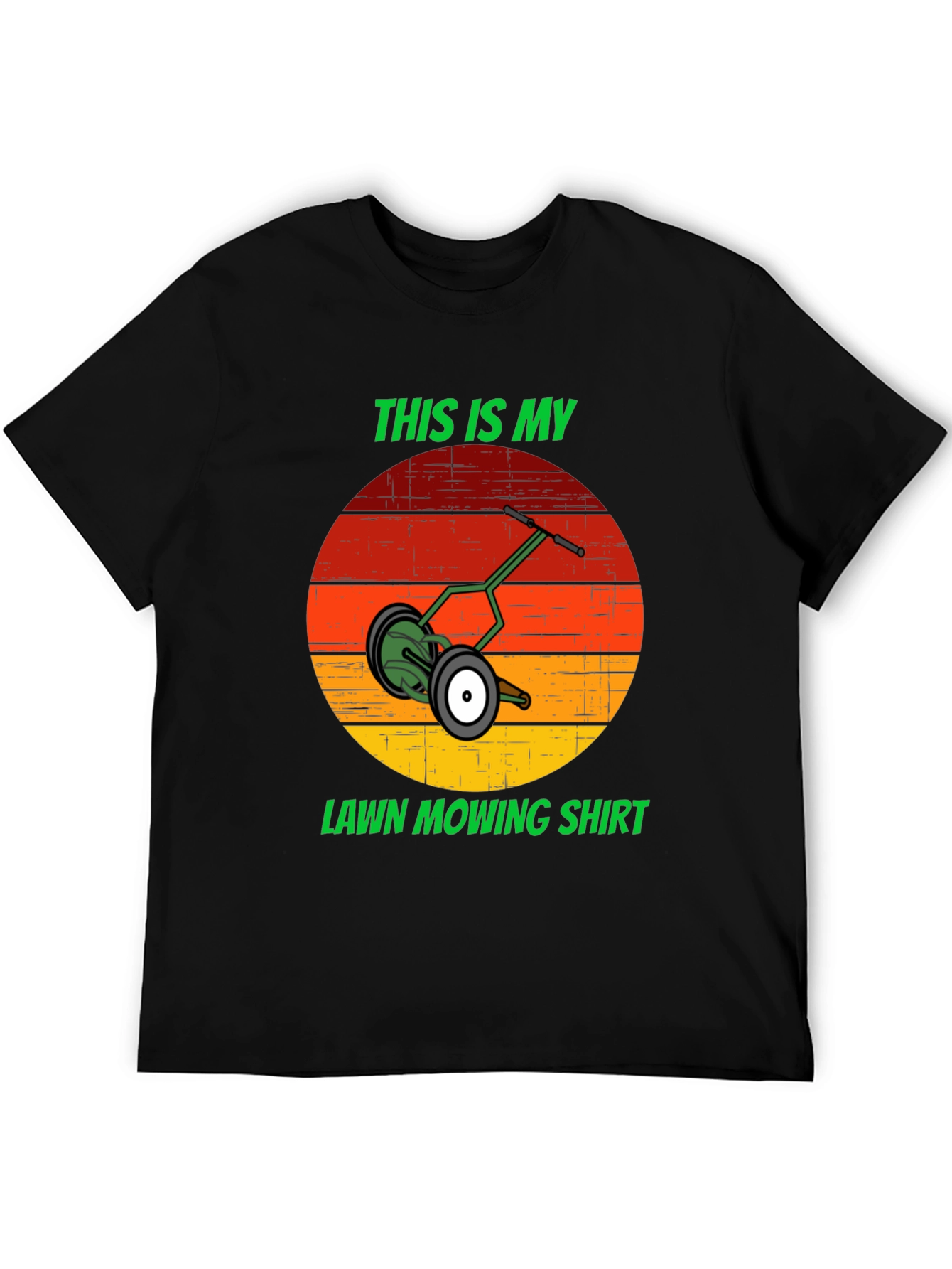Black This Is My Lawn Mowing Shirt - Retro Mower Design Tee view 5