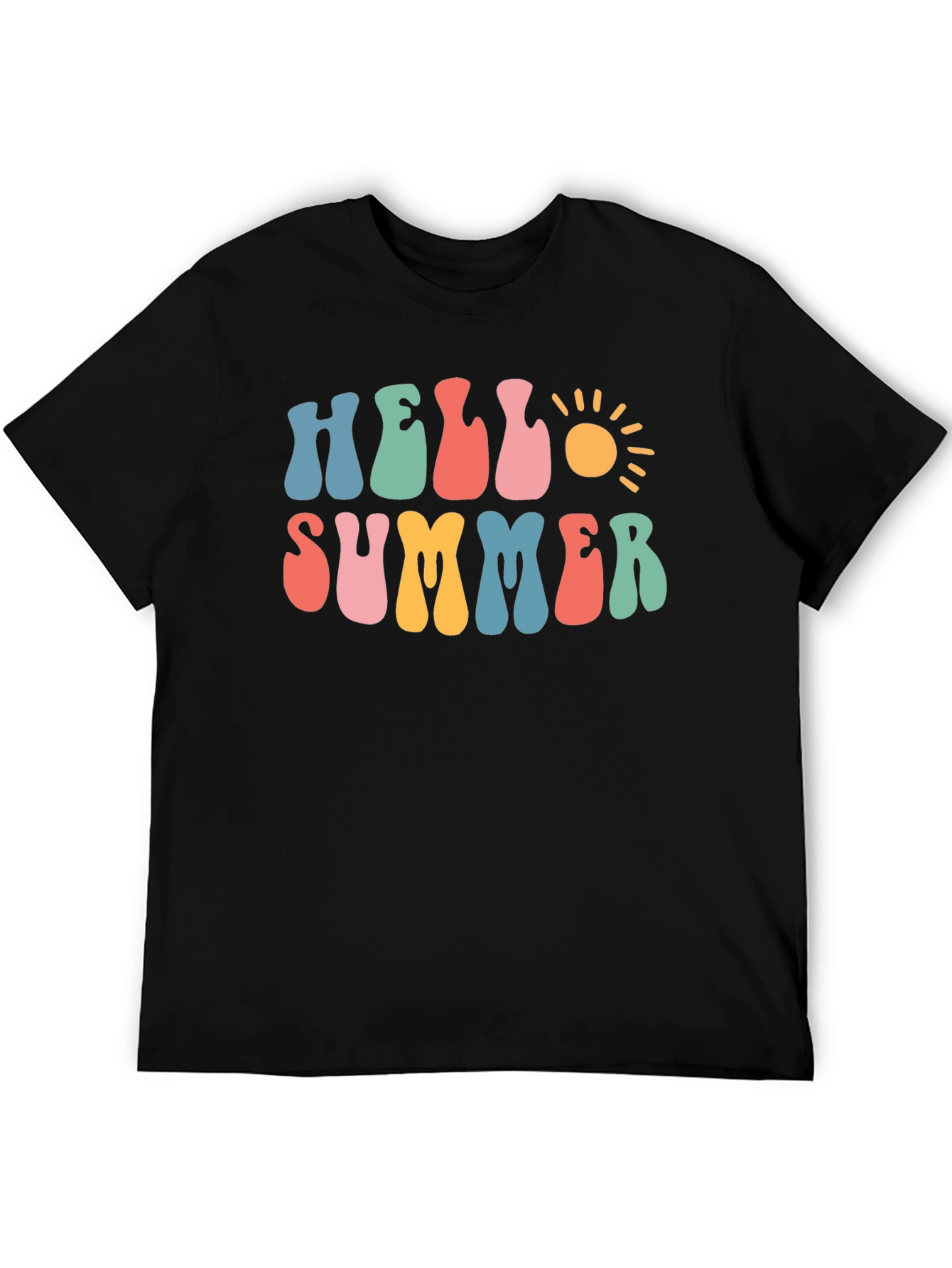 Black Hello Summer Graphic T-Shirt view 5