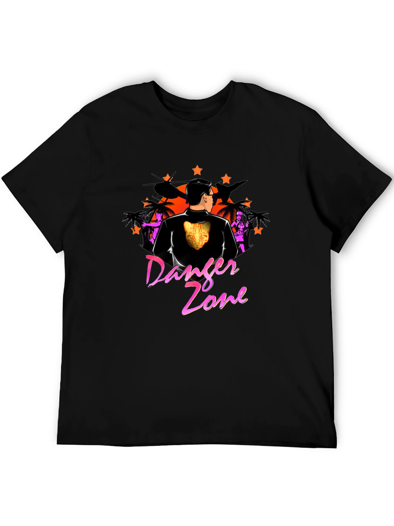 Black Danger Zone Graphic Tee - Black view 5