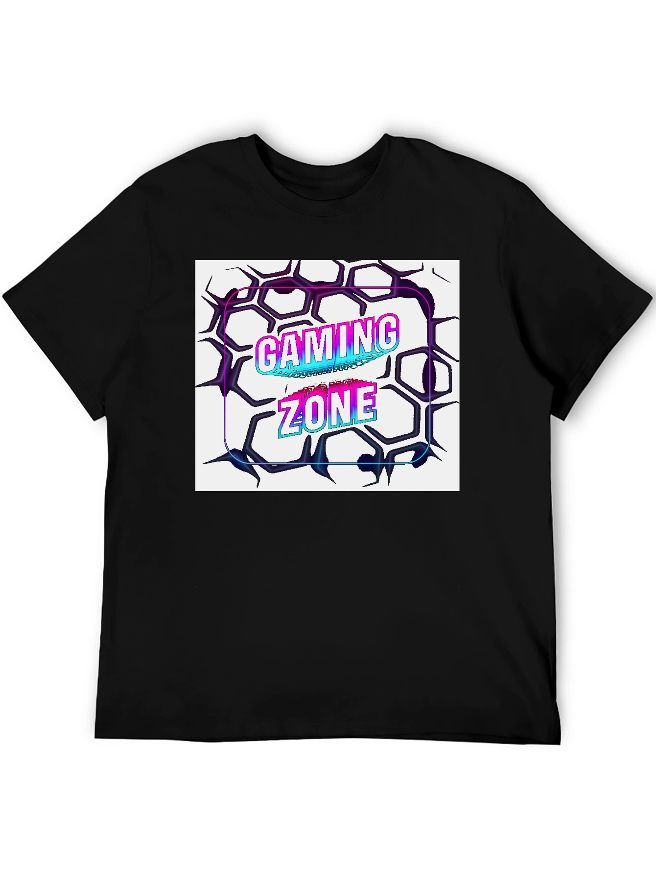Black Gaming Zone Graphic Tee - Black Cotton Blend view 5