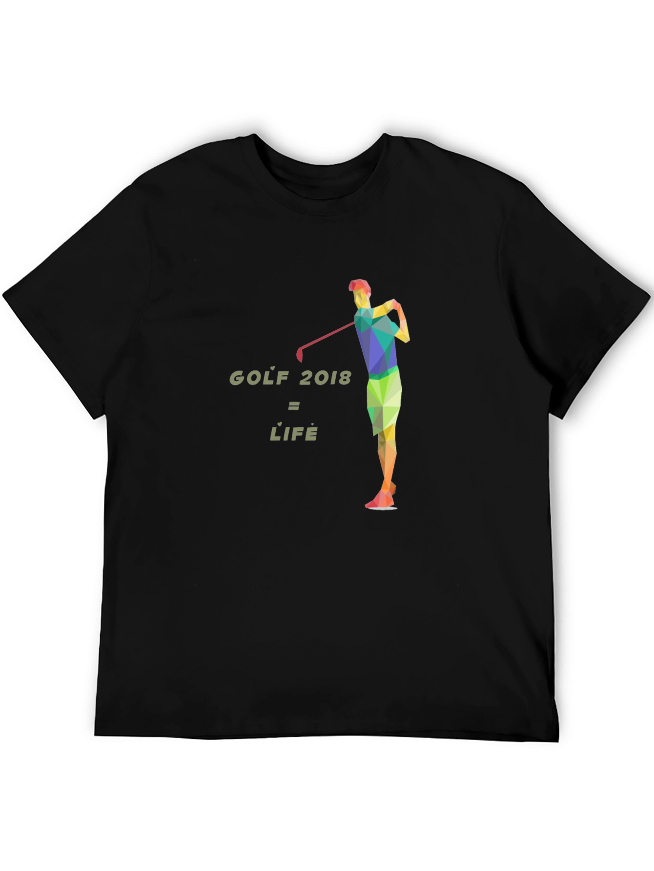 Black Golf 2018 = Life Graphic Tee - Stylish Golfer's T-Shirt view 5