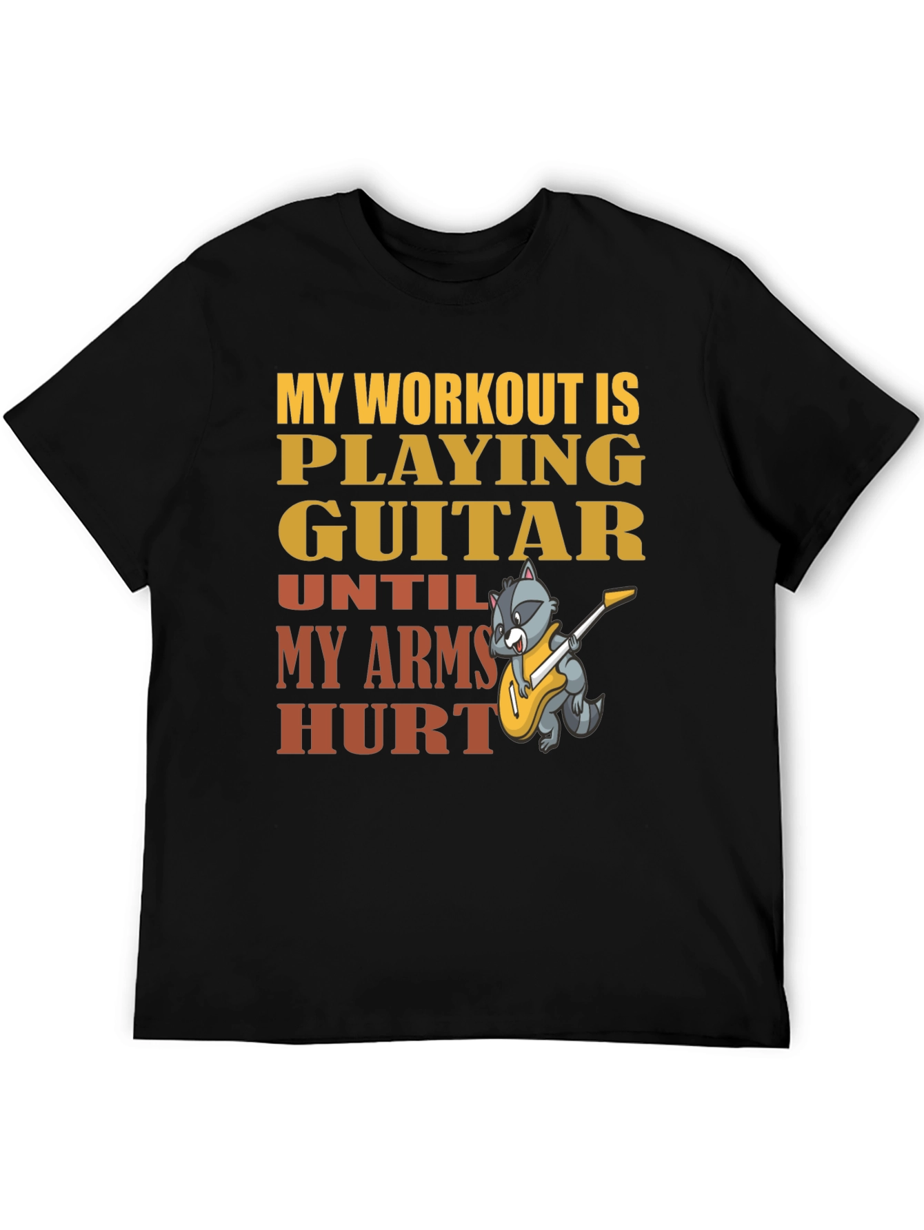 Black Guitar Workout T-Shirt - Musician Fitness Tee view 5