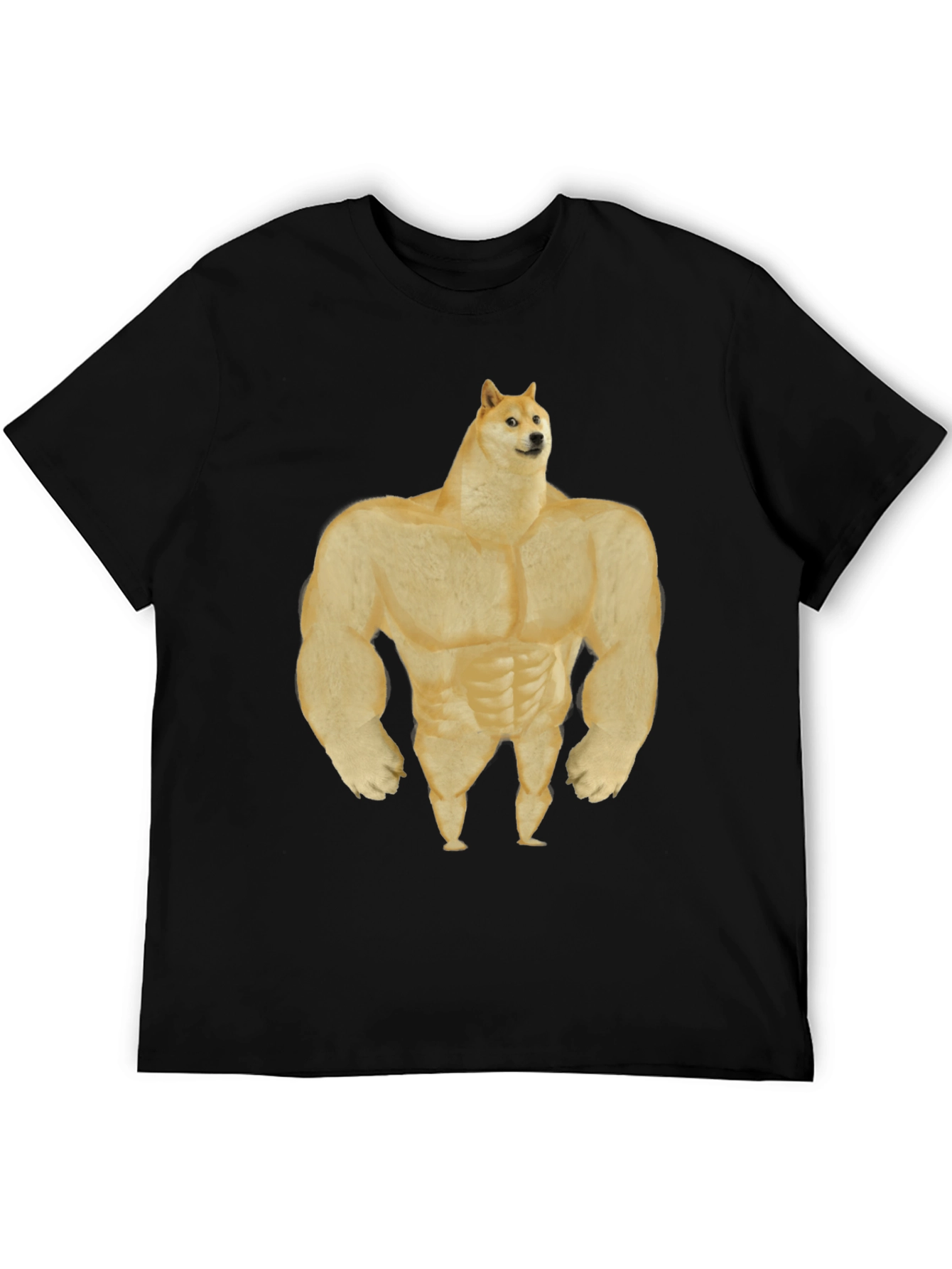 Black Buff Doge T-Shirt - Funny Meme Tee view 5
