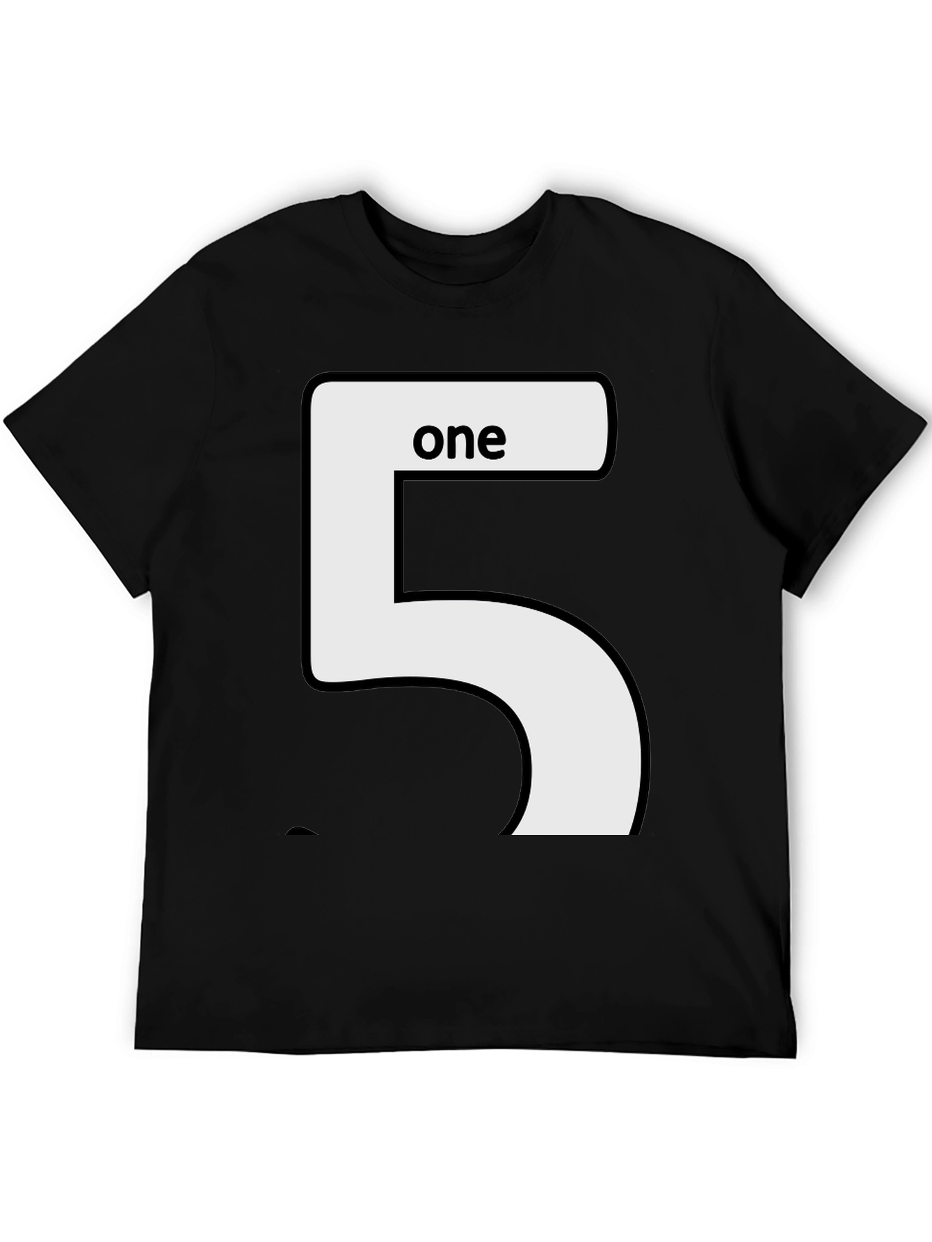 Black Number 5 One Funny Graphic T-Shirt view 5
