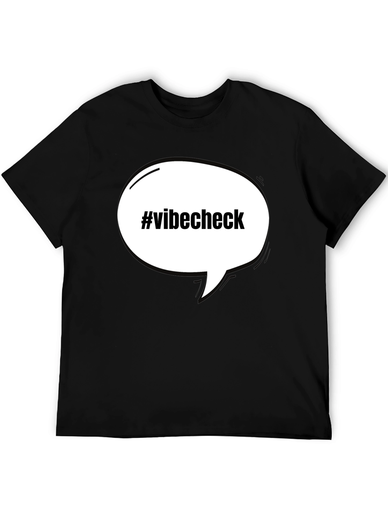 Black #Vibecheck Black Cotton Crew Neck T-Shirt - Trendy Slogan Tee view 5