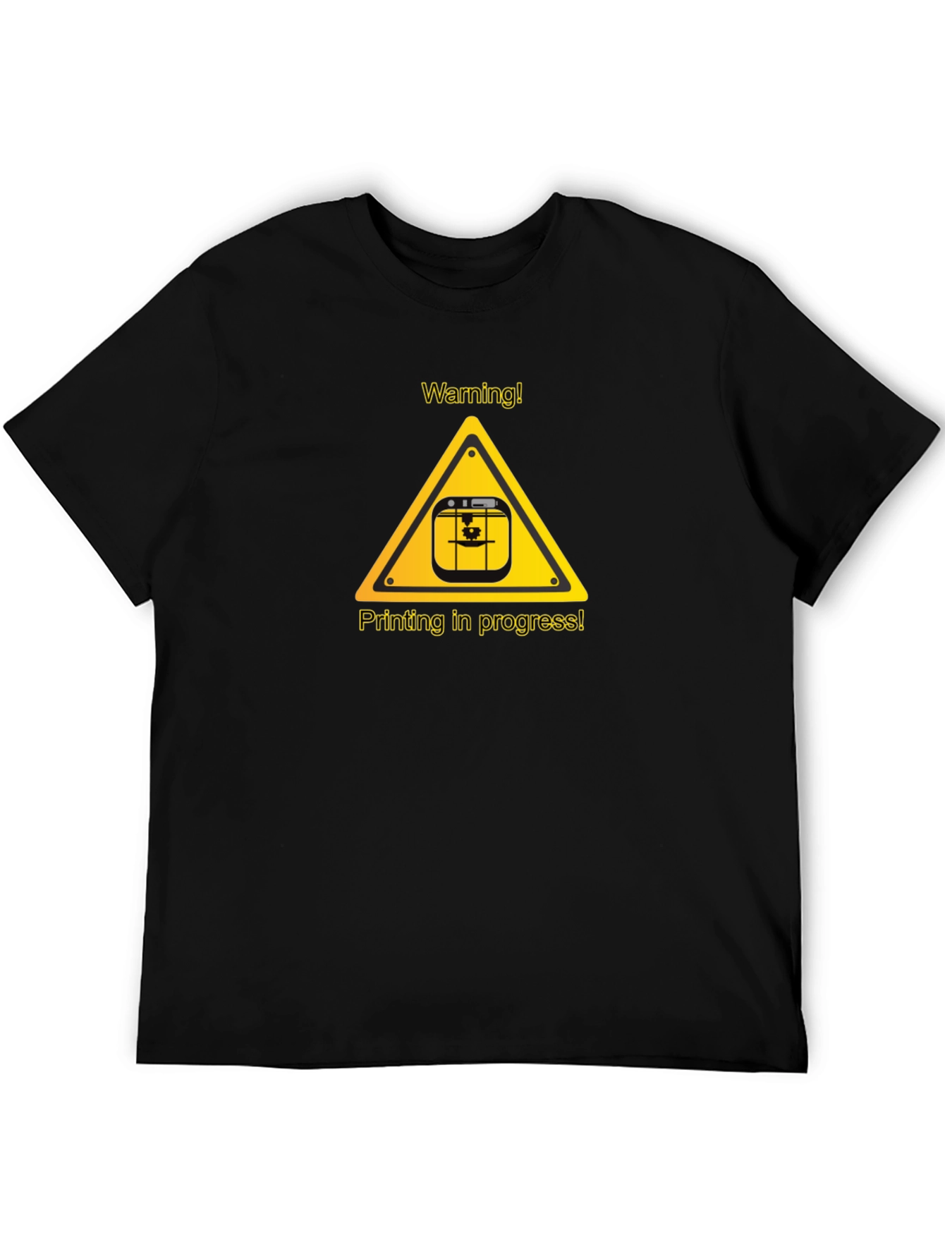Black Warning Printing in Progress Black T-Shirt view 5