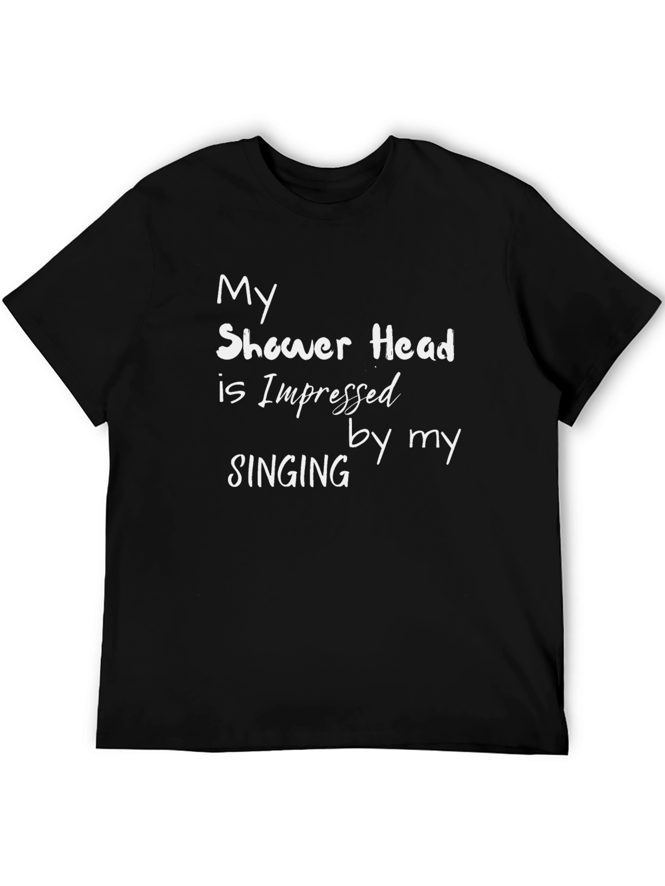 Black Funny Shower Singing T-Shirt view 5