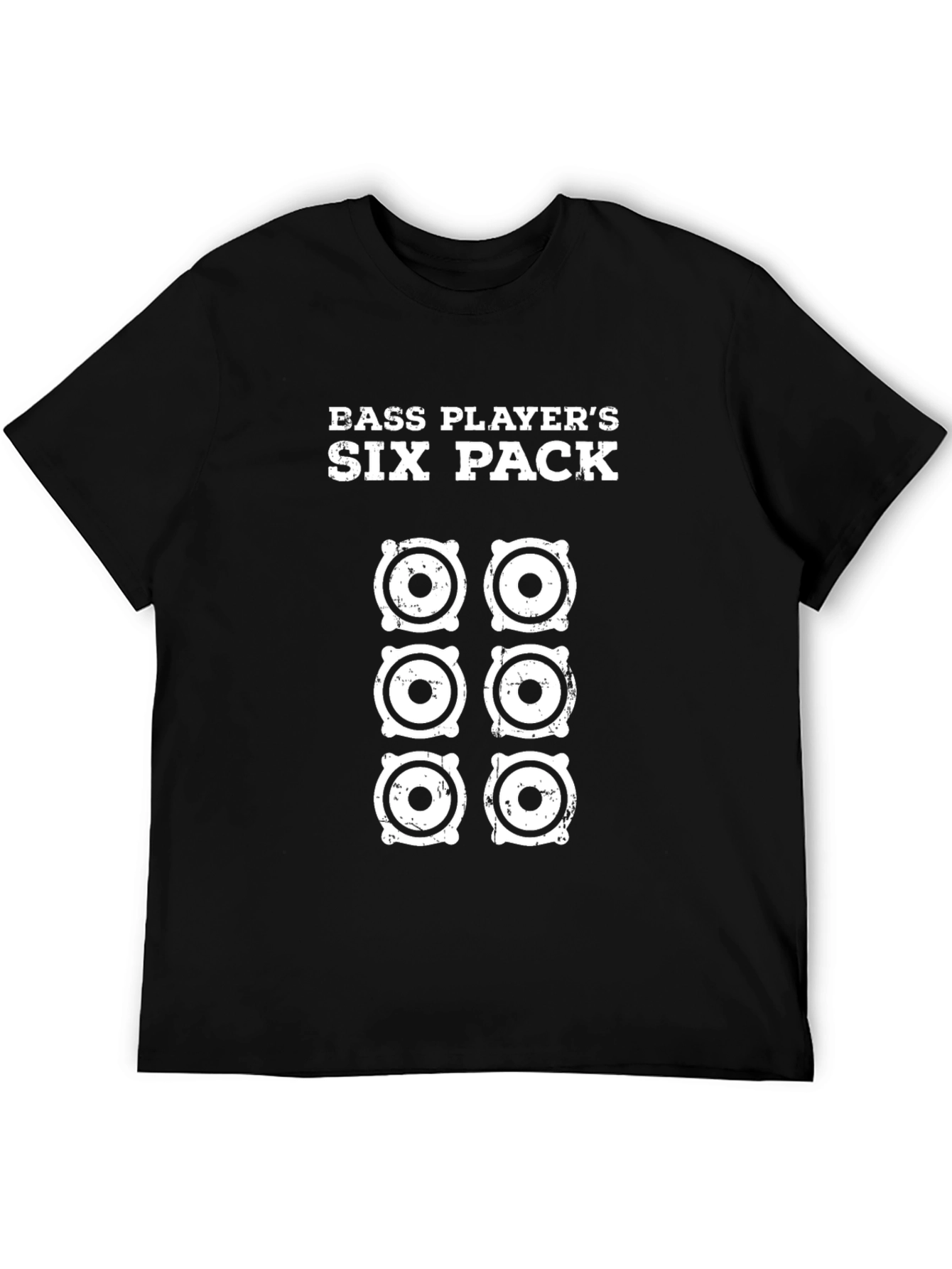 Black Bass Player's Six Pack T-Shirt - Musician Humor Tee view 5