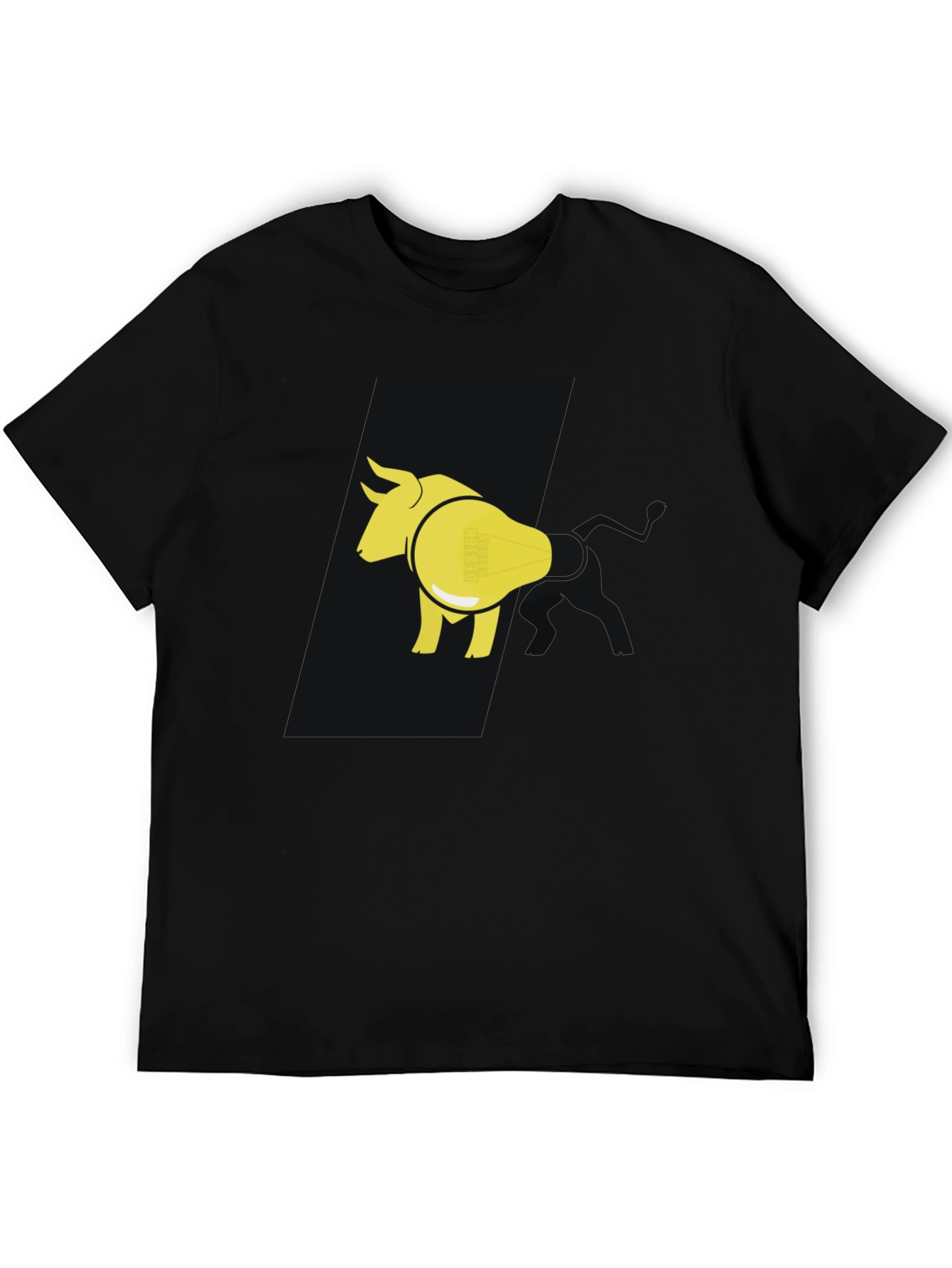 Black Bull & Lightbulb Graphic Tee - Black view 5