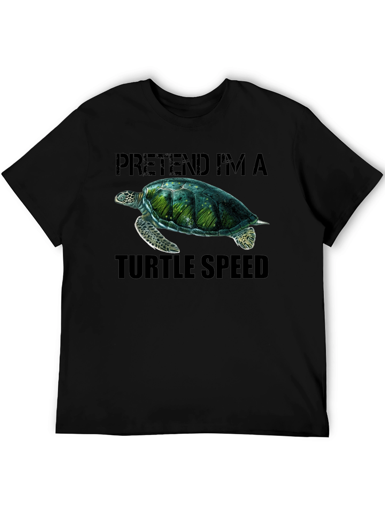 Black Pretend I'm A Turtle Speed T-Shirt view 5