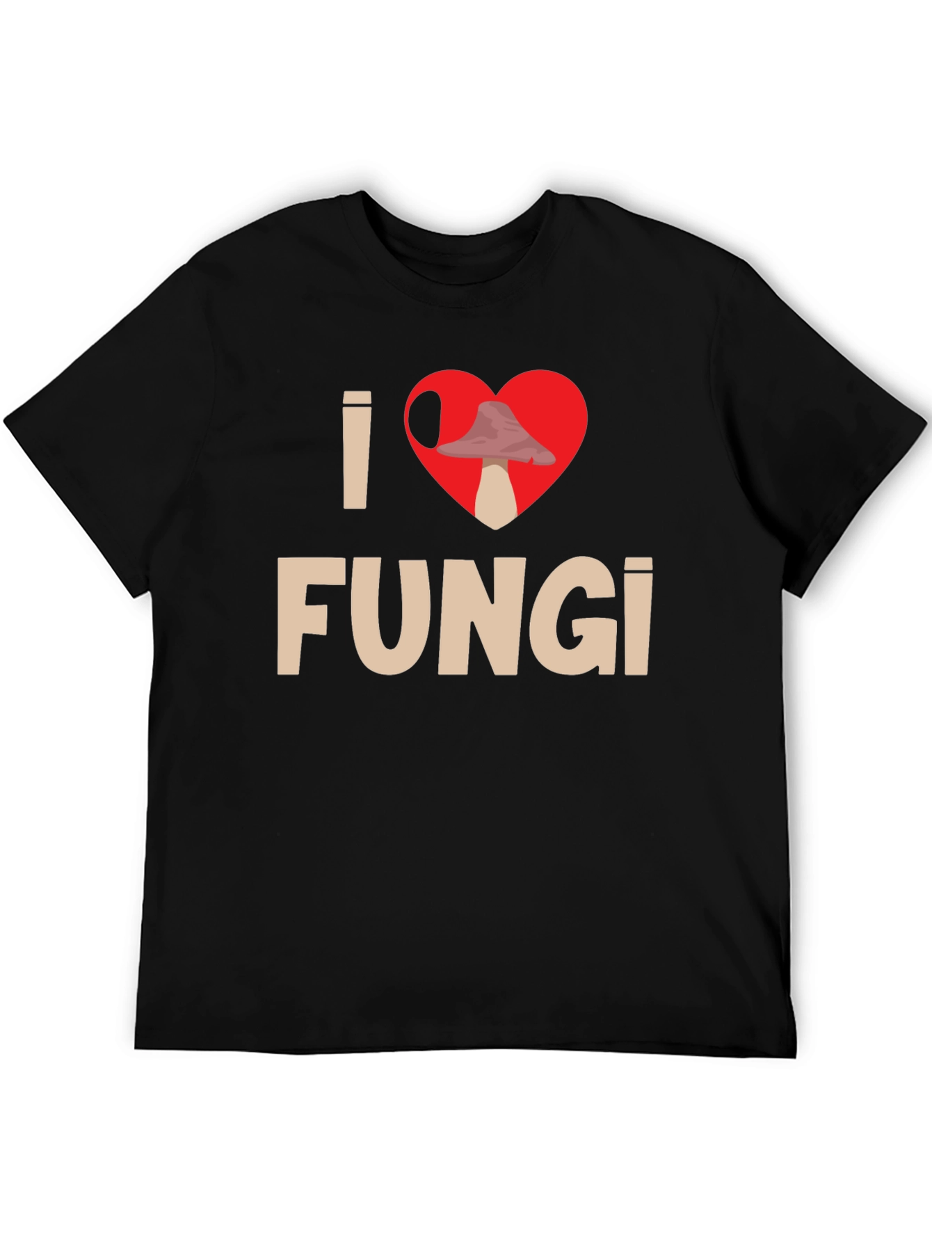 Black I Heart Fungi Black T-Shirt - Mushroom Lover Tee view 5