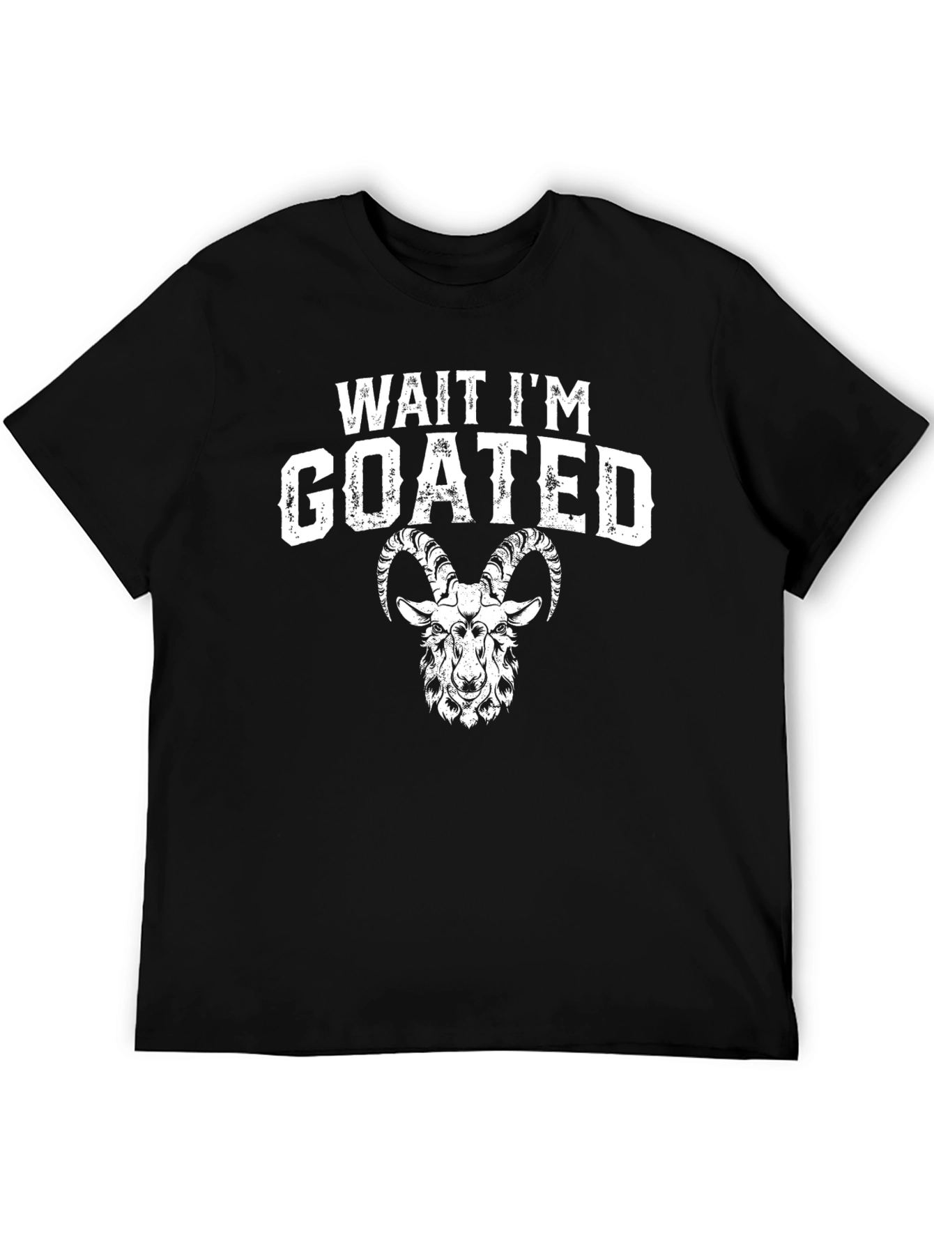 Black Wait I'm GOATED Graphic Tee - Black Cotton Blend view 5