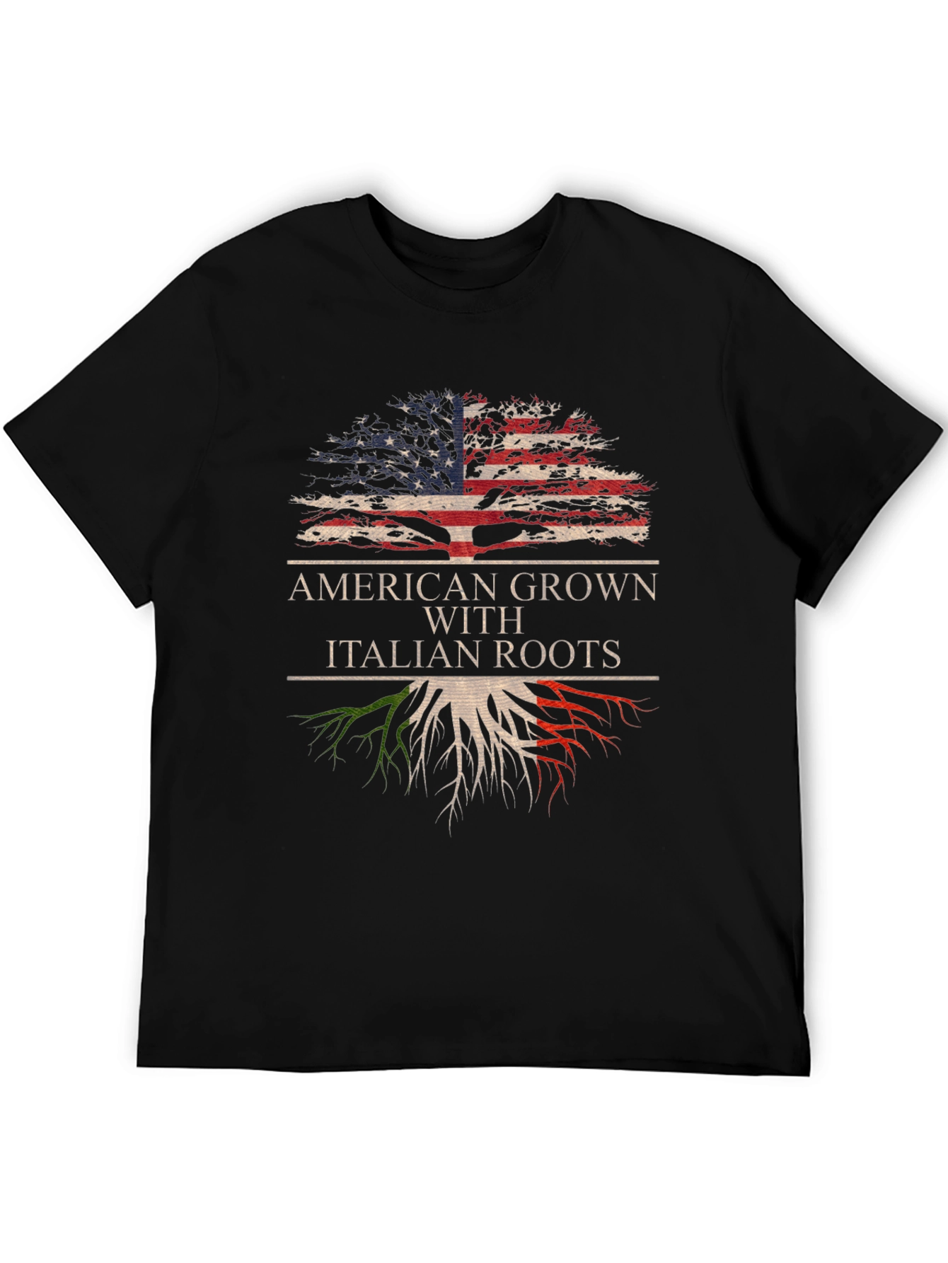 Black American Grown With Italian Roots T-Shirt view 5