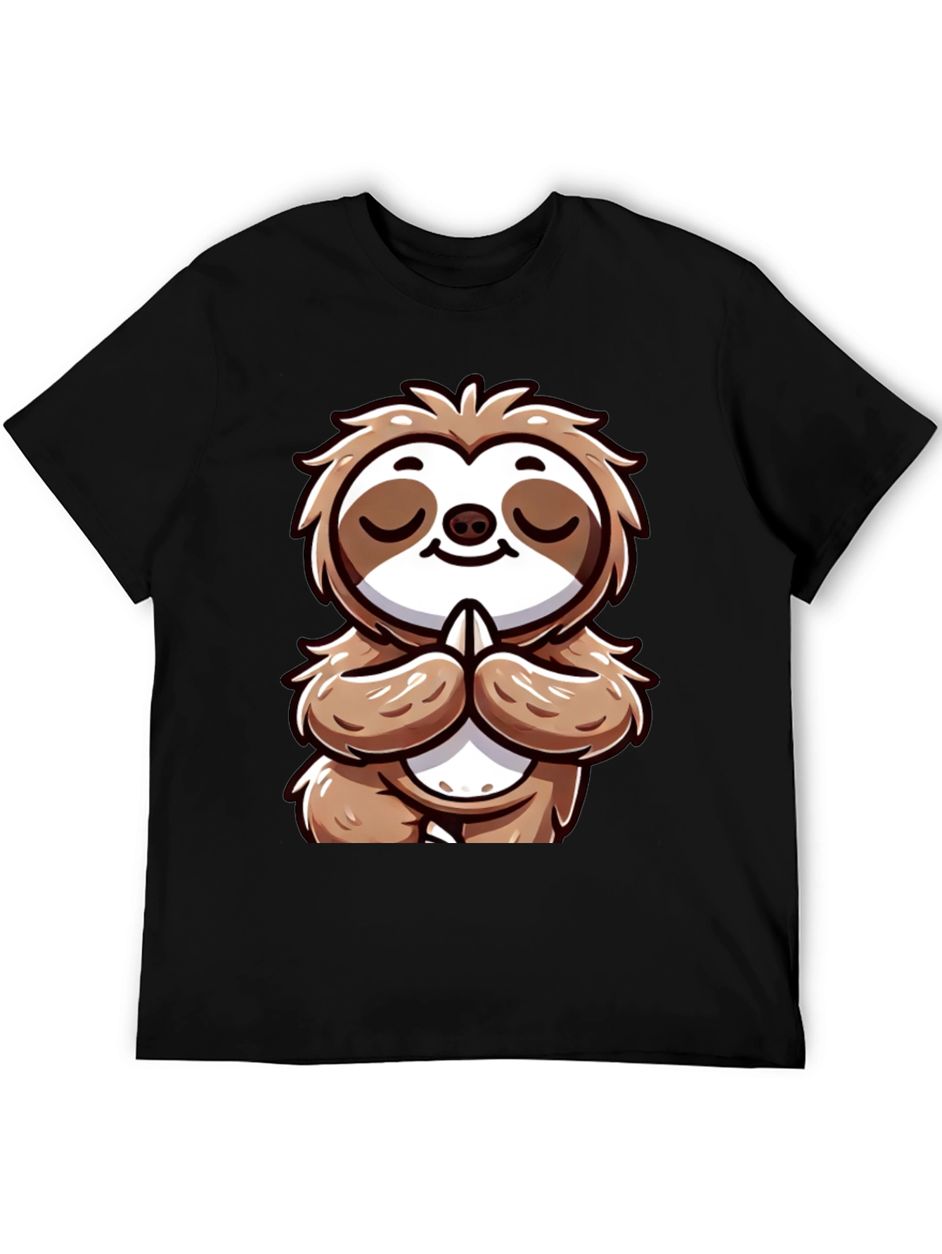 Black Meditating Sloth Graphic Tee - Relaxed Fit view 5