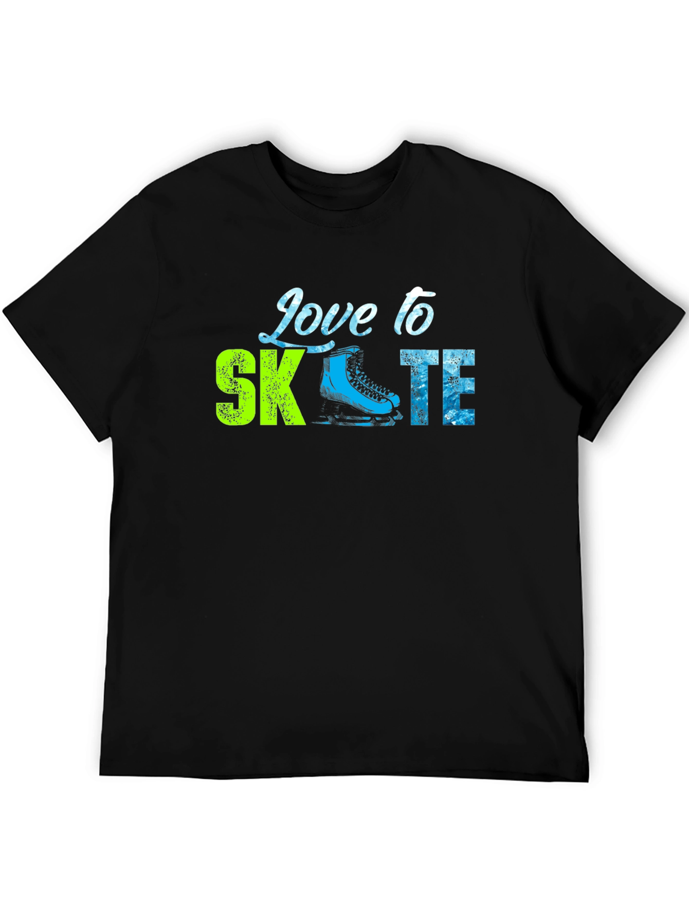 Black Love to Skate Graphic Tee - Black Cotton T-Shirt view 5
