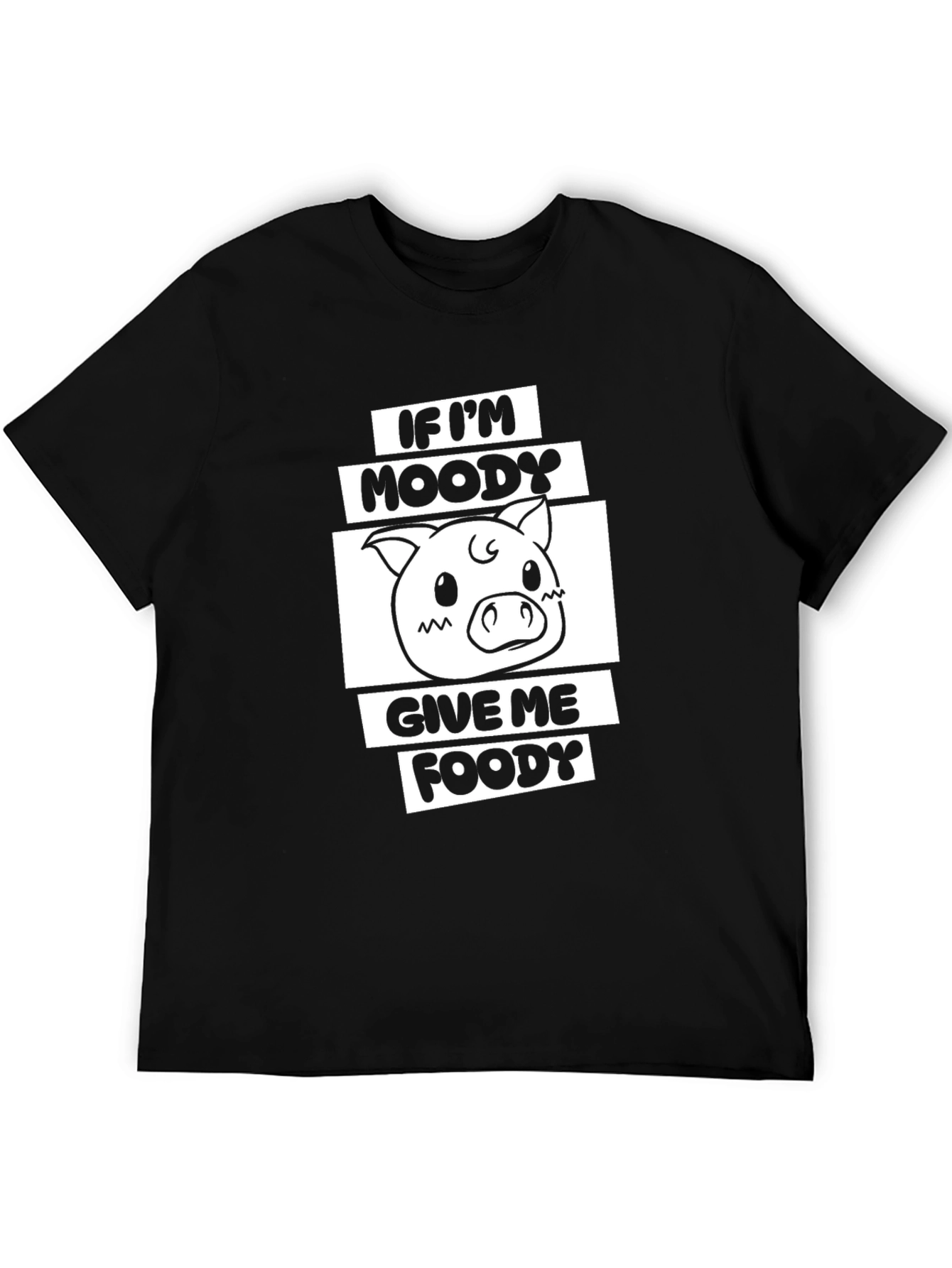 Black Moody Piggy Foody Black T-Shirt view 5