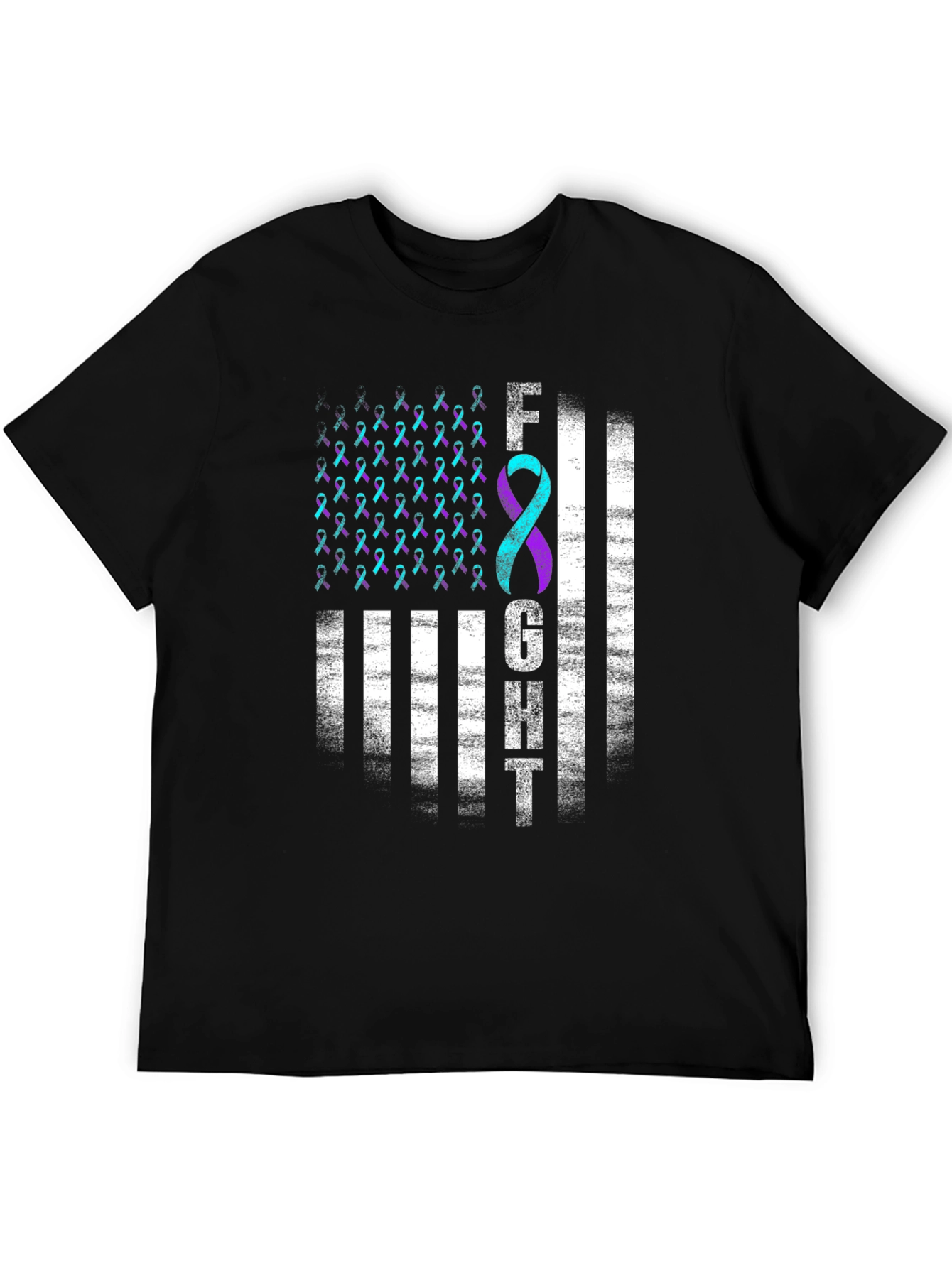 Black Semicolon Suicide Awareness T-Shirt - Fight Depression view 5