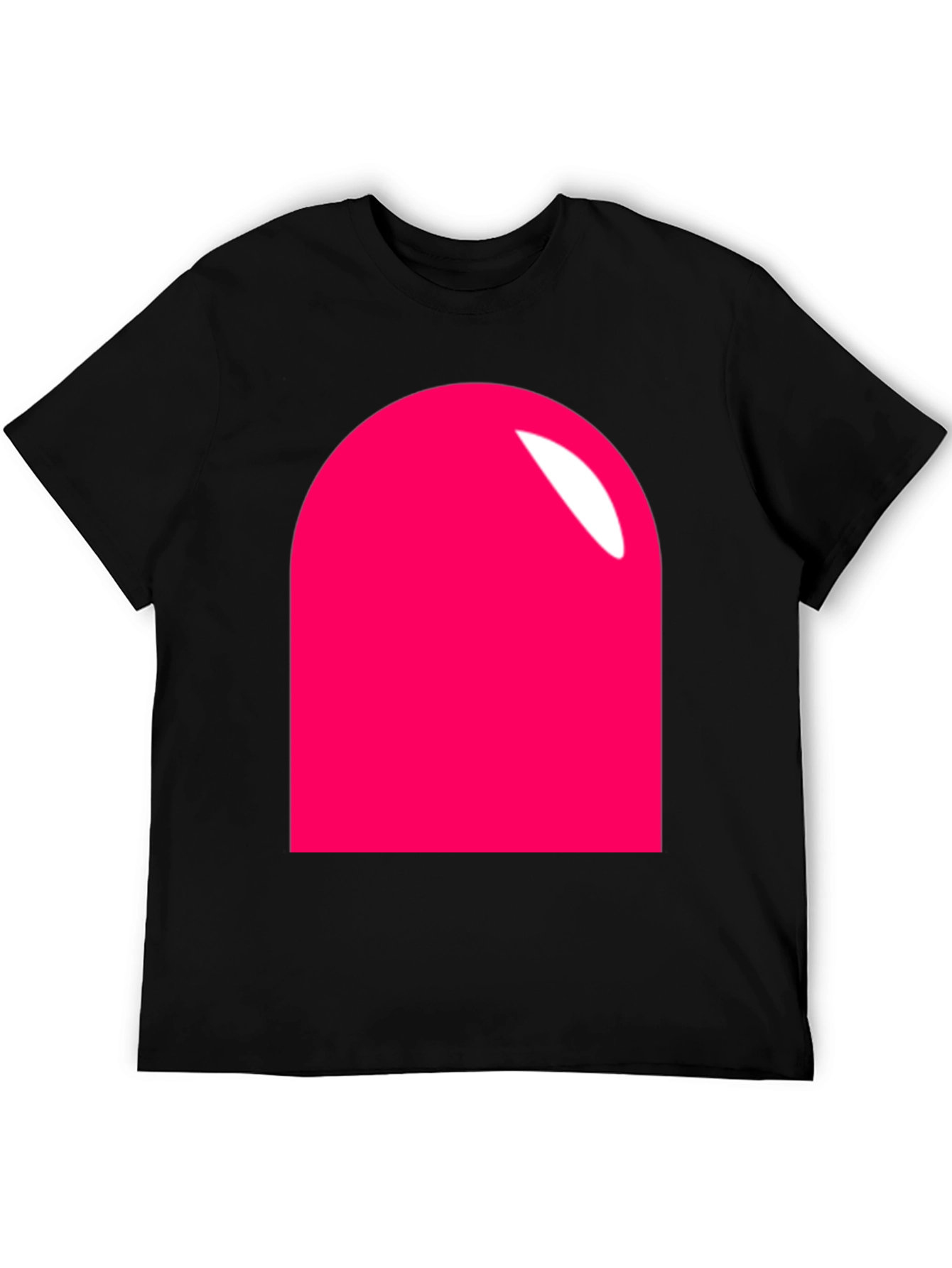 Black Modern Pink Rounded Rectangle Graphic T-Shirt view 5
