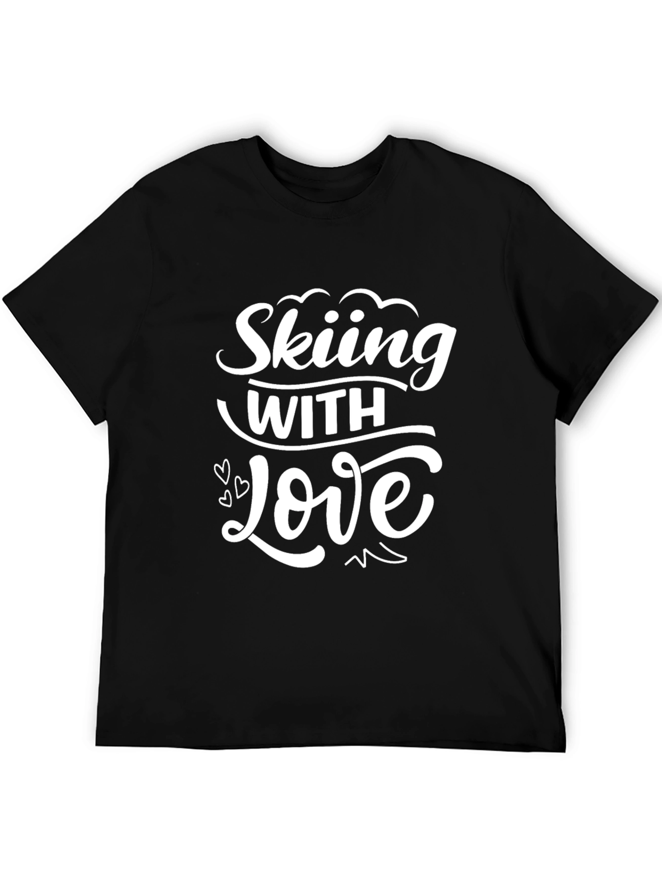 Black Skiing with Love Graphic Tee - Black view 5