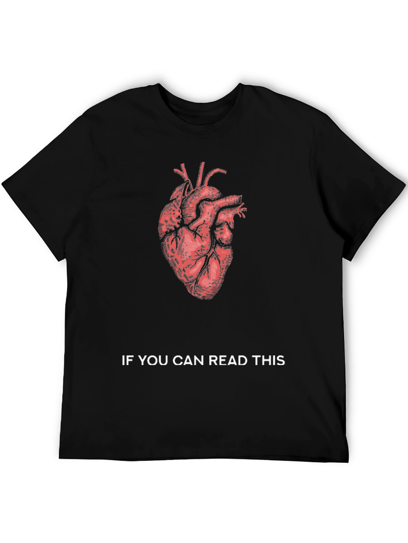 Black Anatomical Heart Graphic Tee - Read This view 5