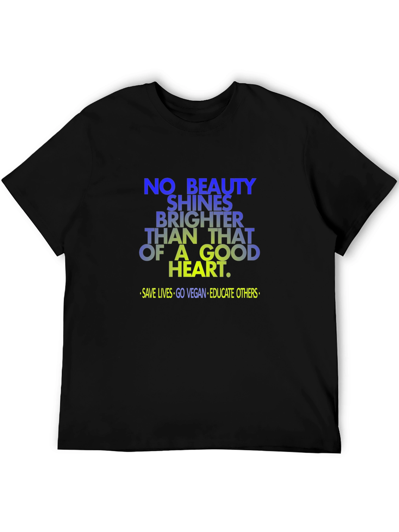 Black Vegan Good Heart T-Shirt: Save Lives, Go Vegan view 5