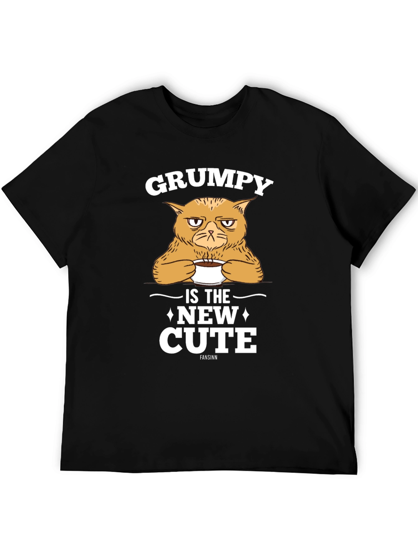 Black Grumpy Cat T-Shirt - New Cute Black Tee view 5