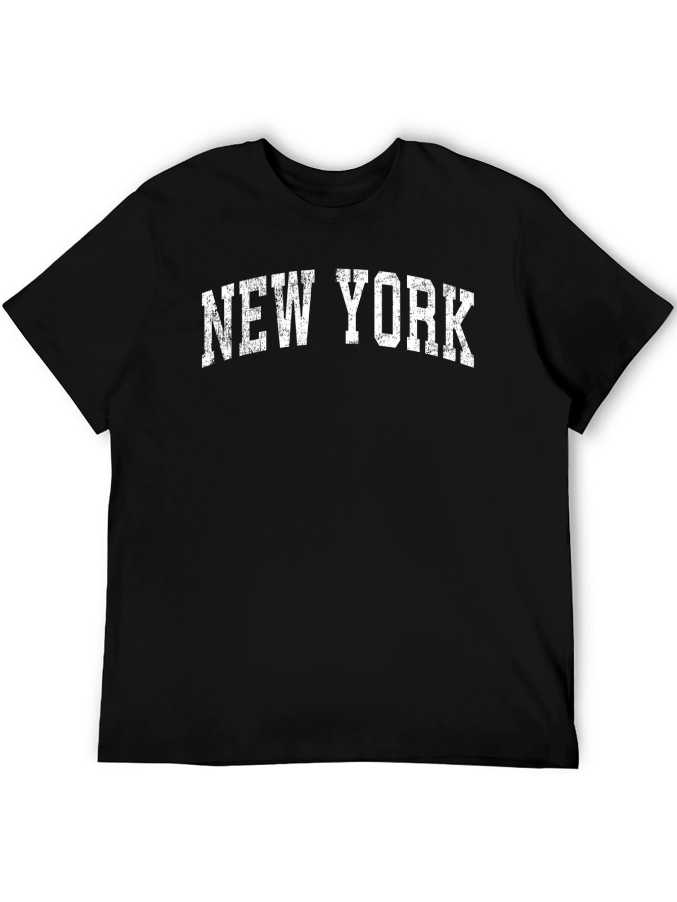 Black New York Distressed Graphic Tee view 5