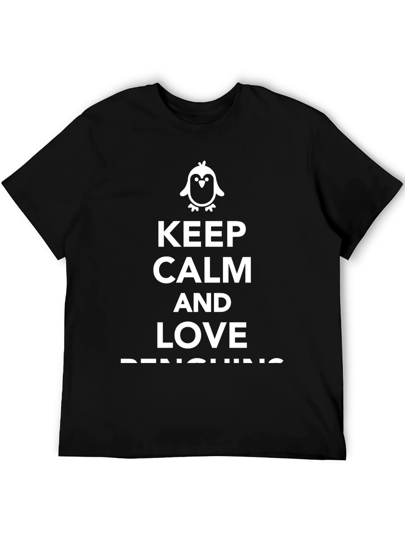 Black Keep Calm and Love Penguins Graphic Tee view 5