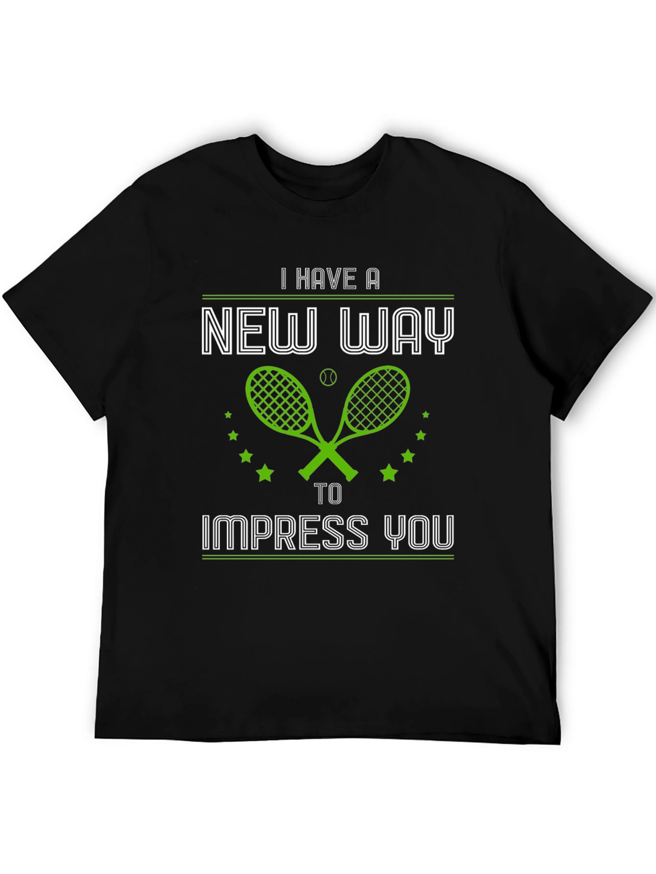 Black Tennis Lover Graphic Tee - New Way To Impress You Black T-Shirt view 5