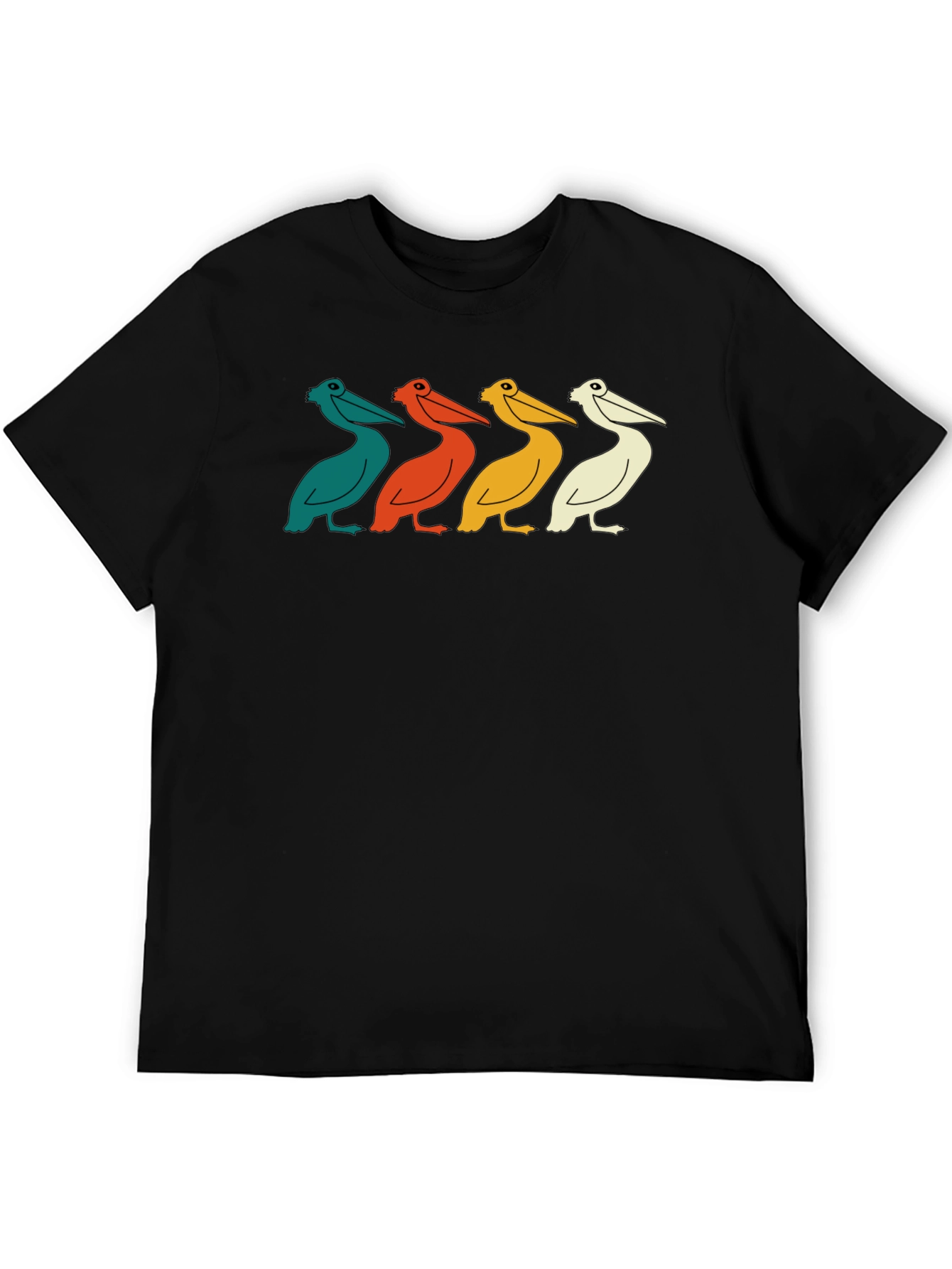 Black Retro Pelican Crew Neck T-Shirt view 5