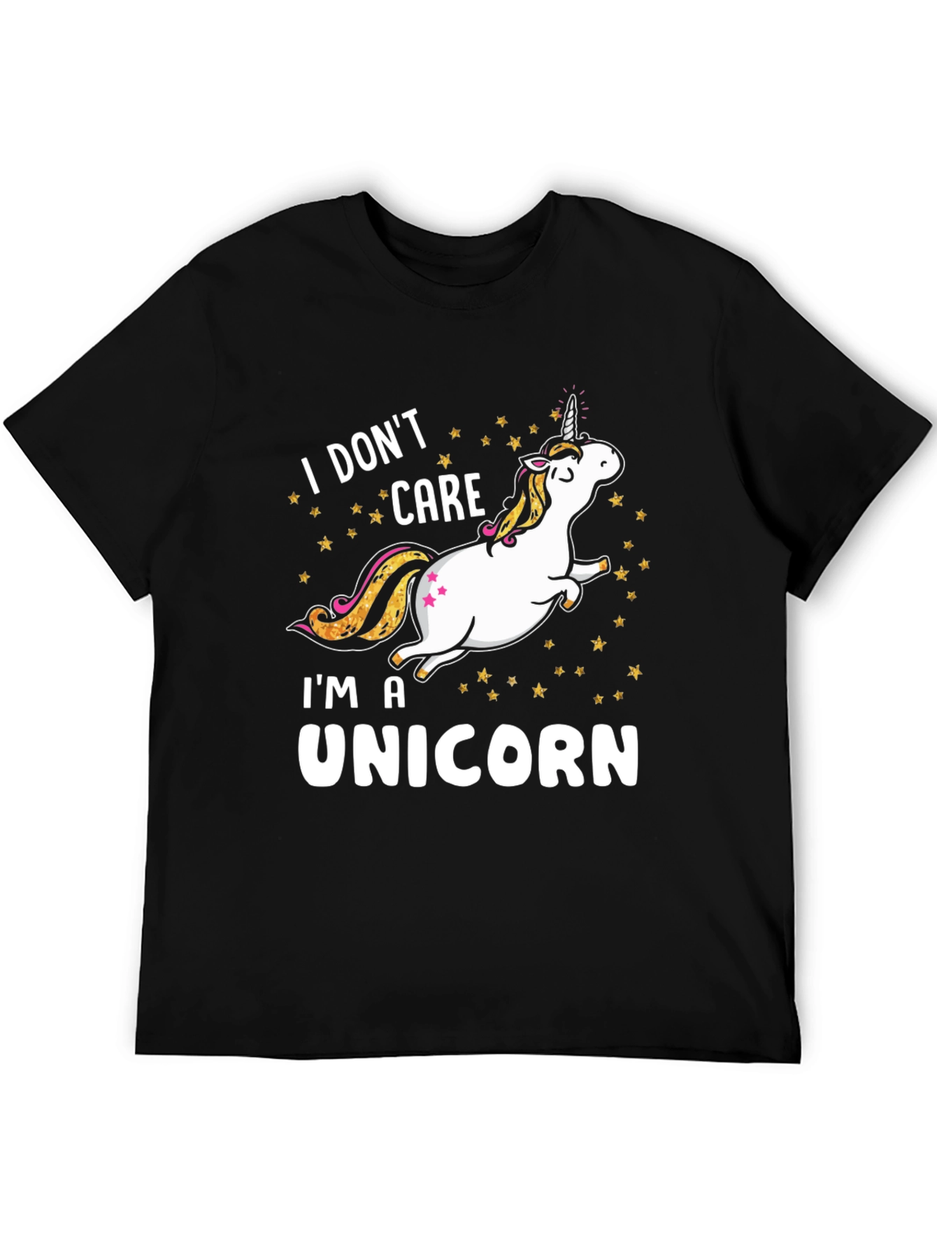 Black I Don't Care I'm A Unicorn T-Shirt view 5