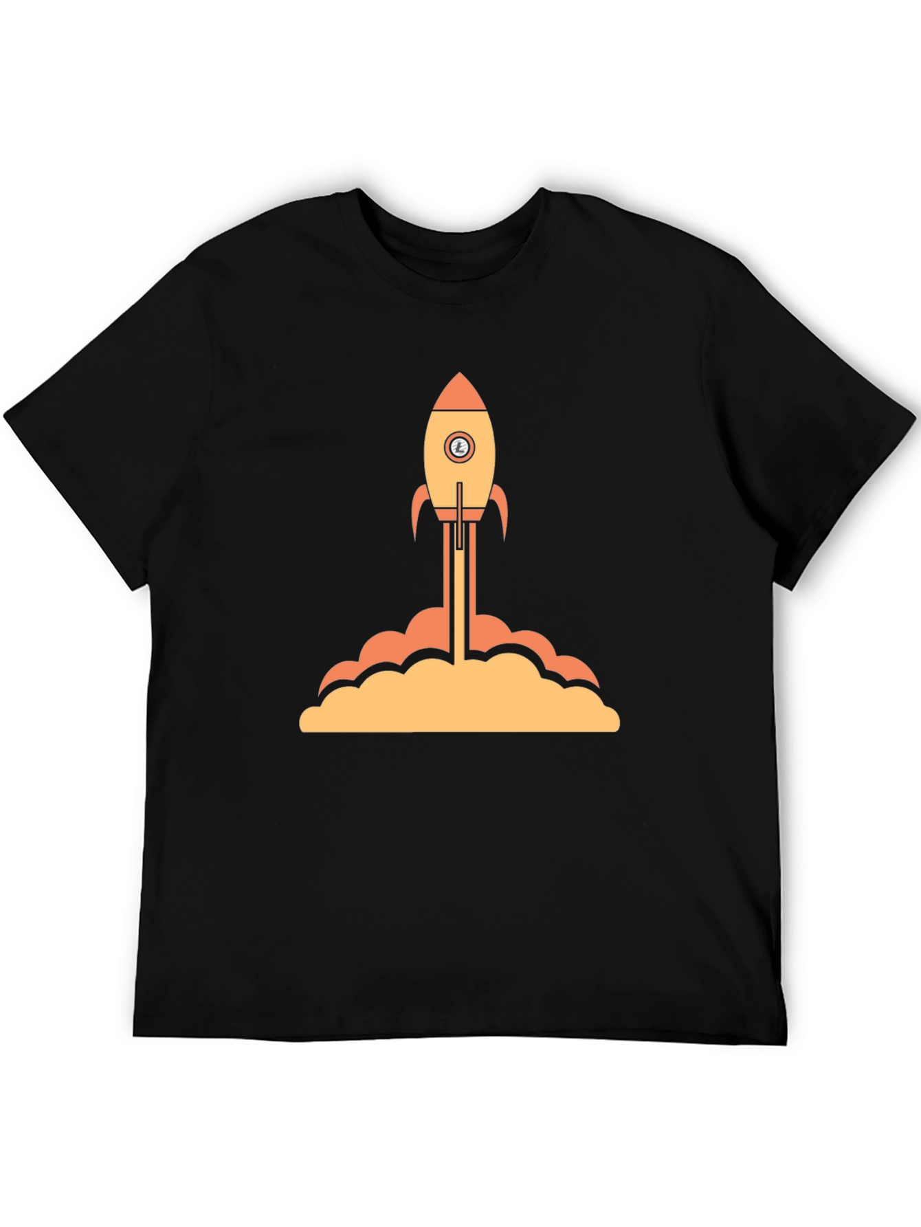 Black Rocket Launch Graphic Tee - Black Cotton T-Shirt view 5