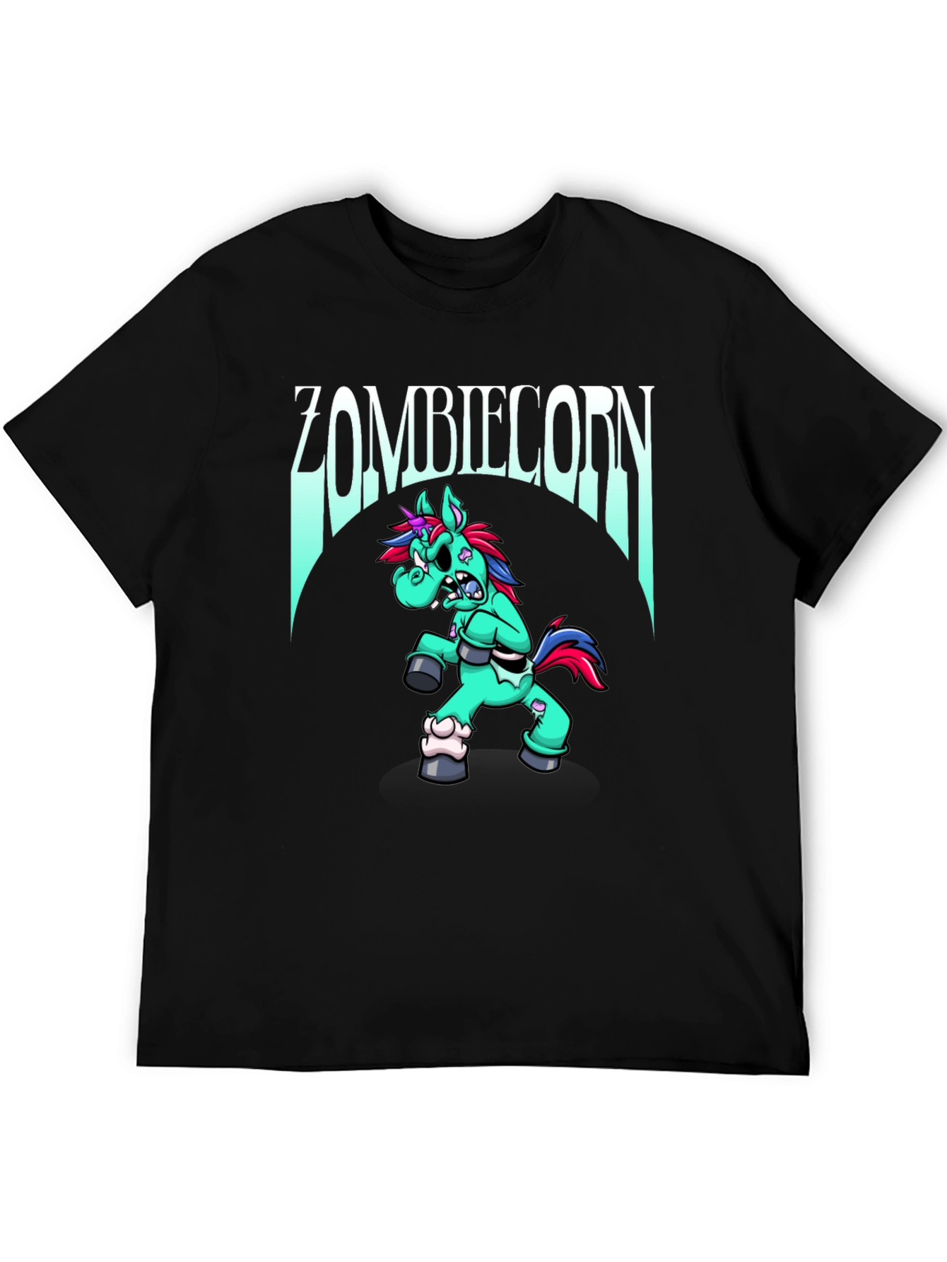 Black Zombiecorn T-Shirt: Unique Graphic Tee view 5