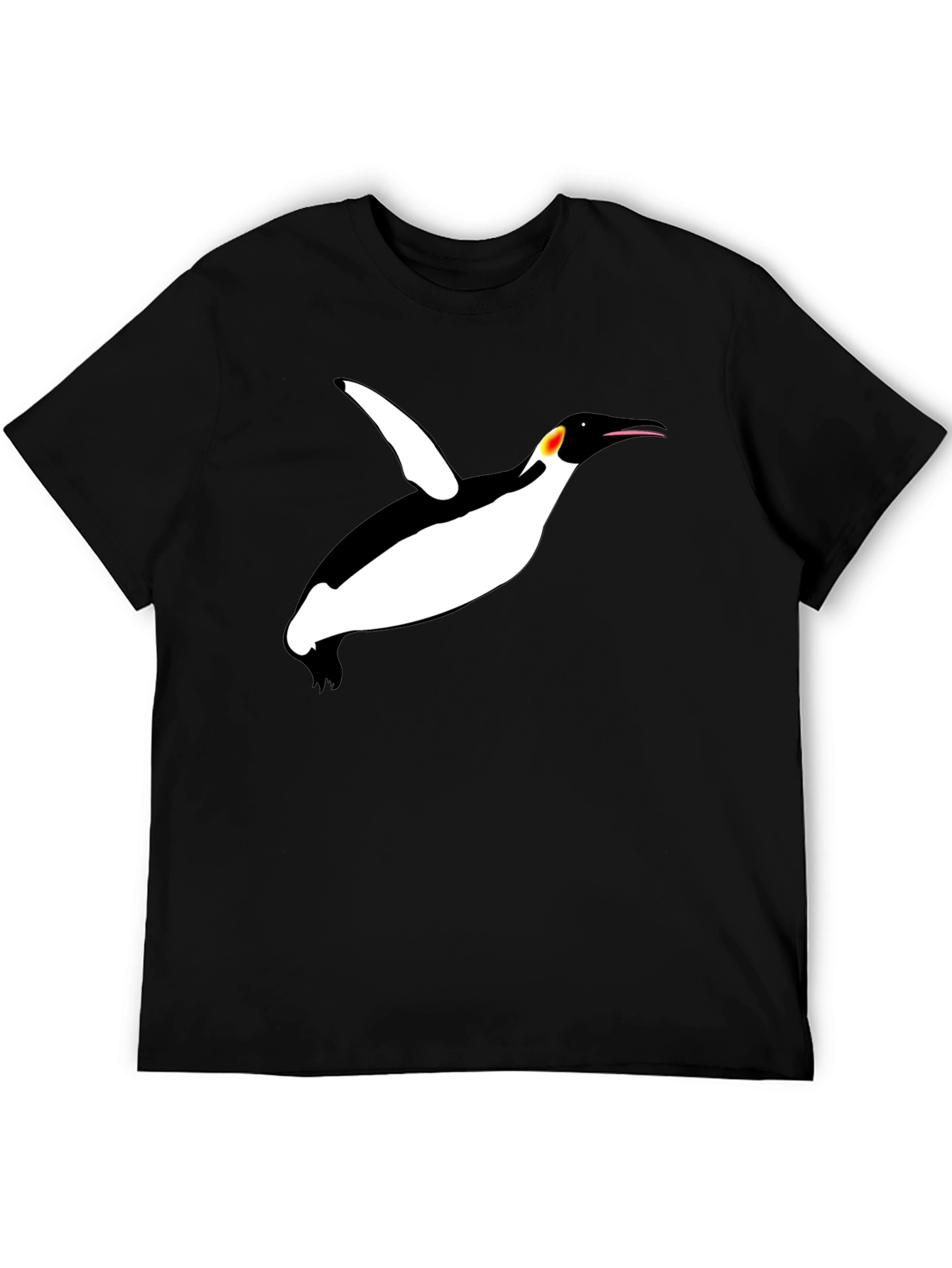 Black Cool Penguin Graphic Black T-Shirt view 5