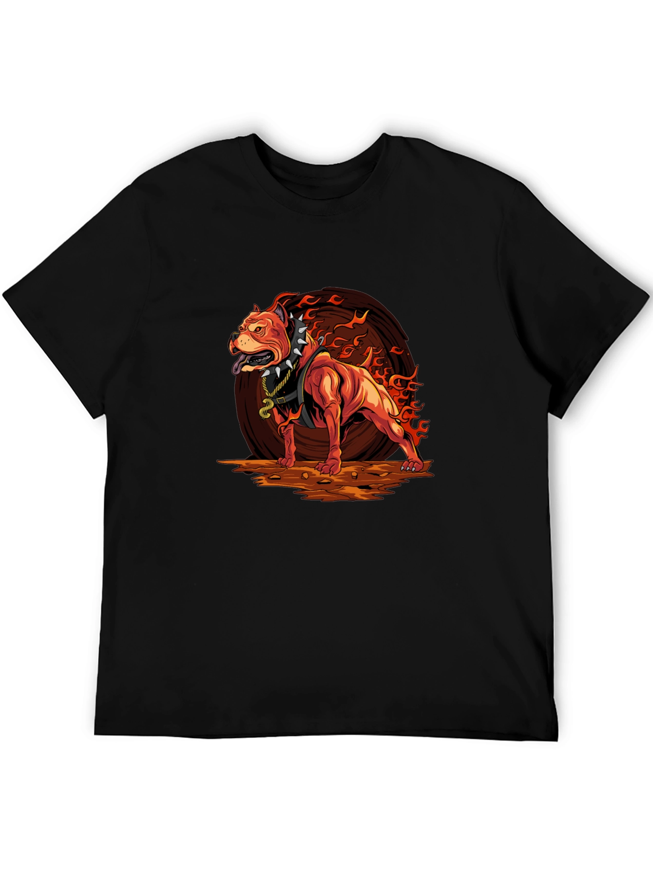 Fiery Pitbull Graphic Tee - Bold Streetwear - 5