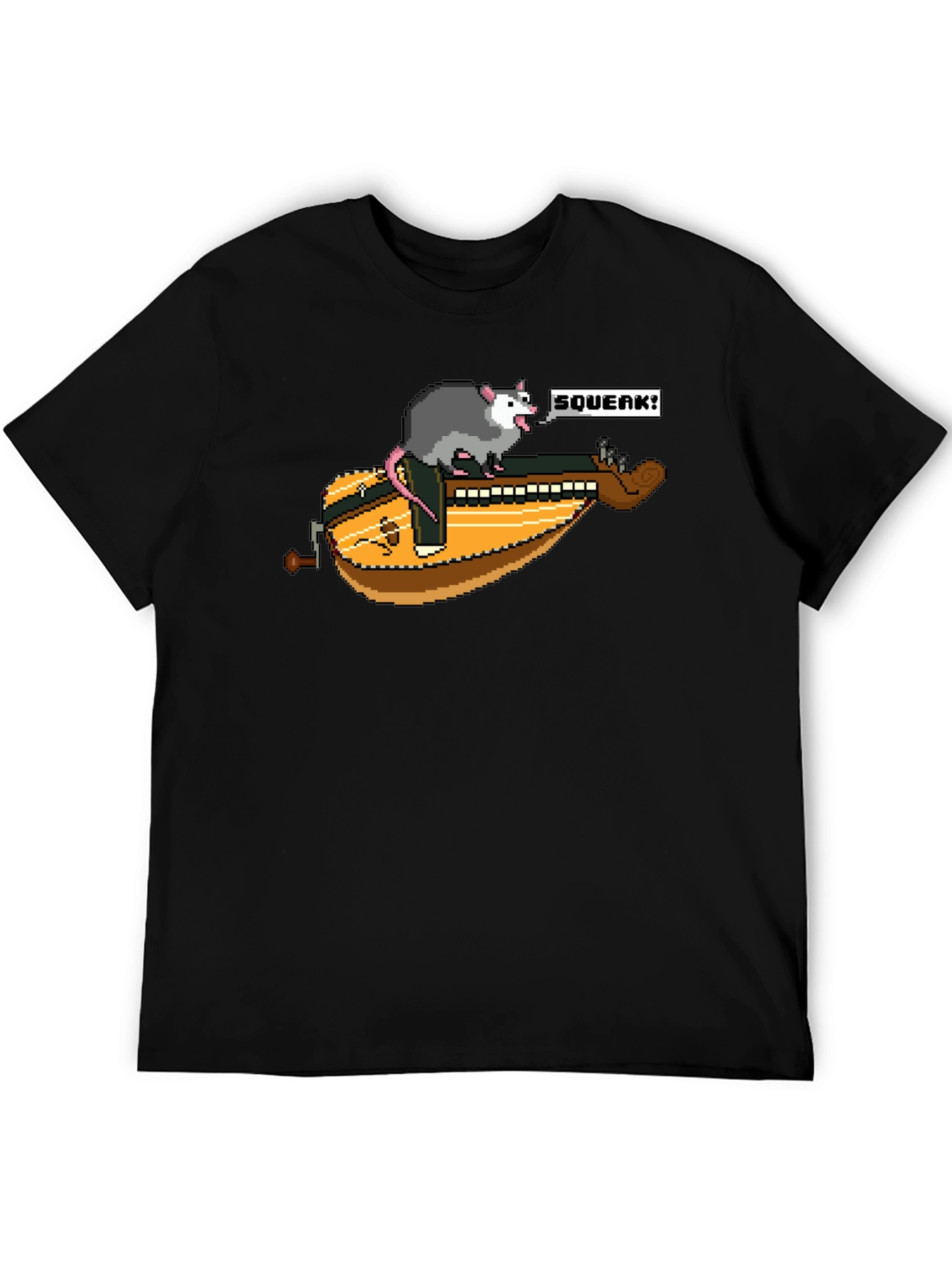Black Opossum Hurdy-Gurdy Graphic T-Shirt view 5