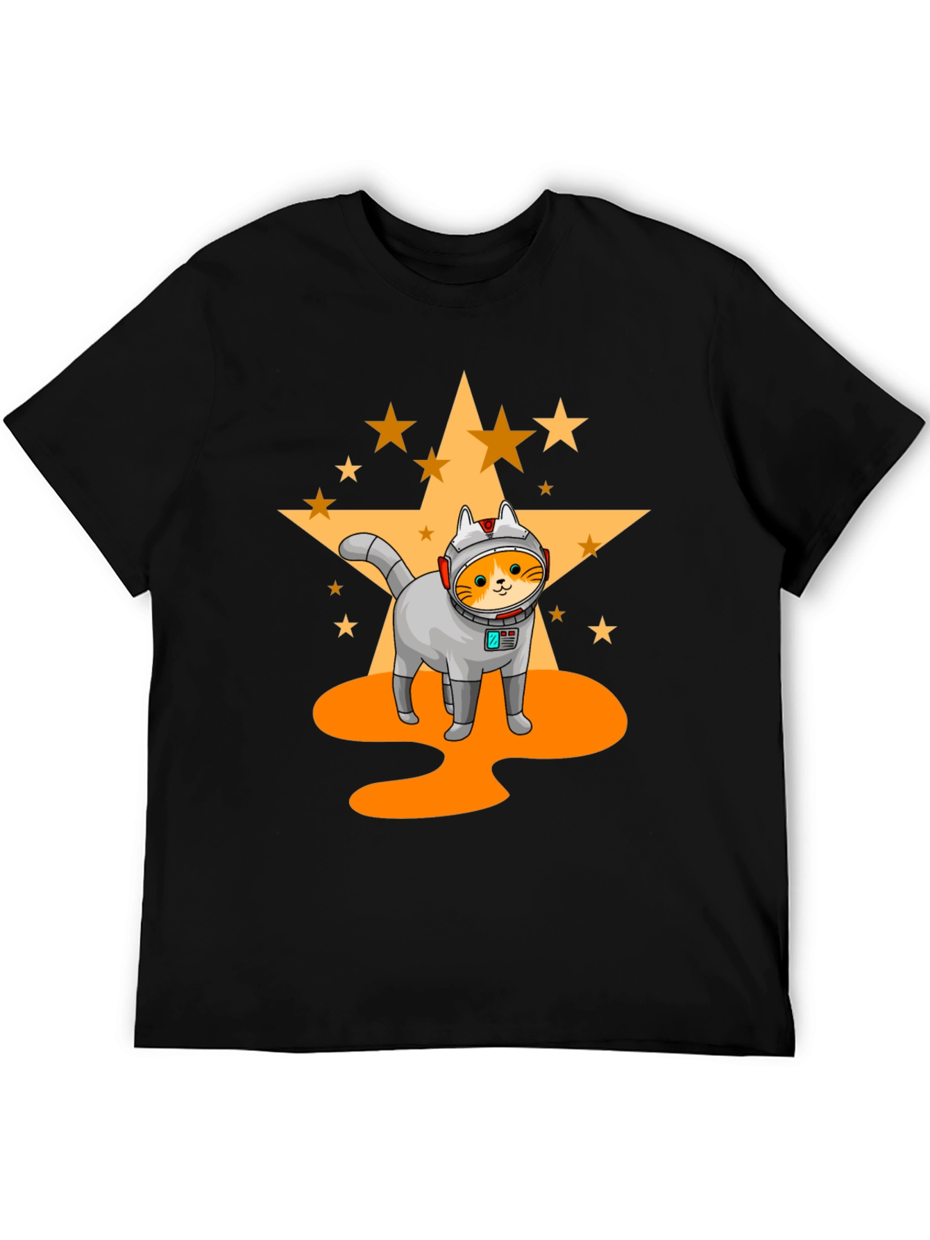 Black Astronaut Cat T-Shirt - Space Adventure view 5