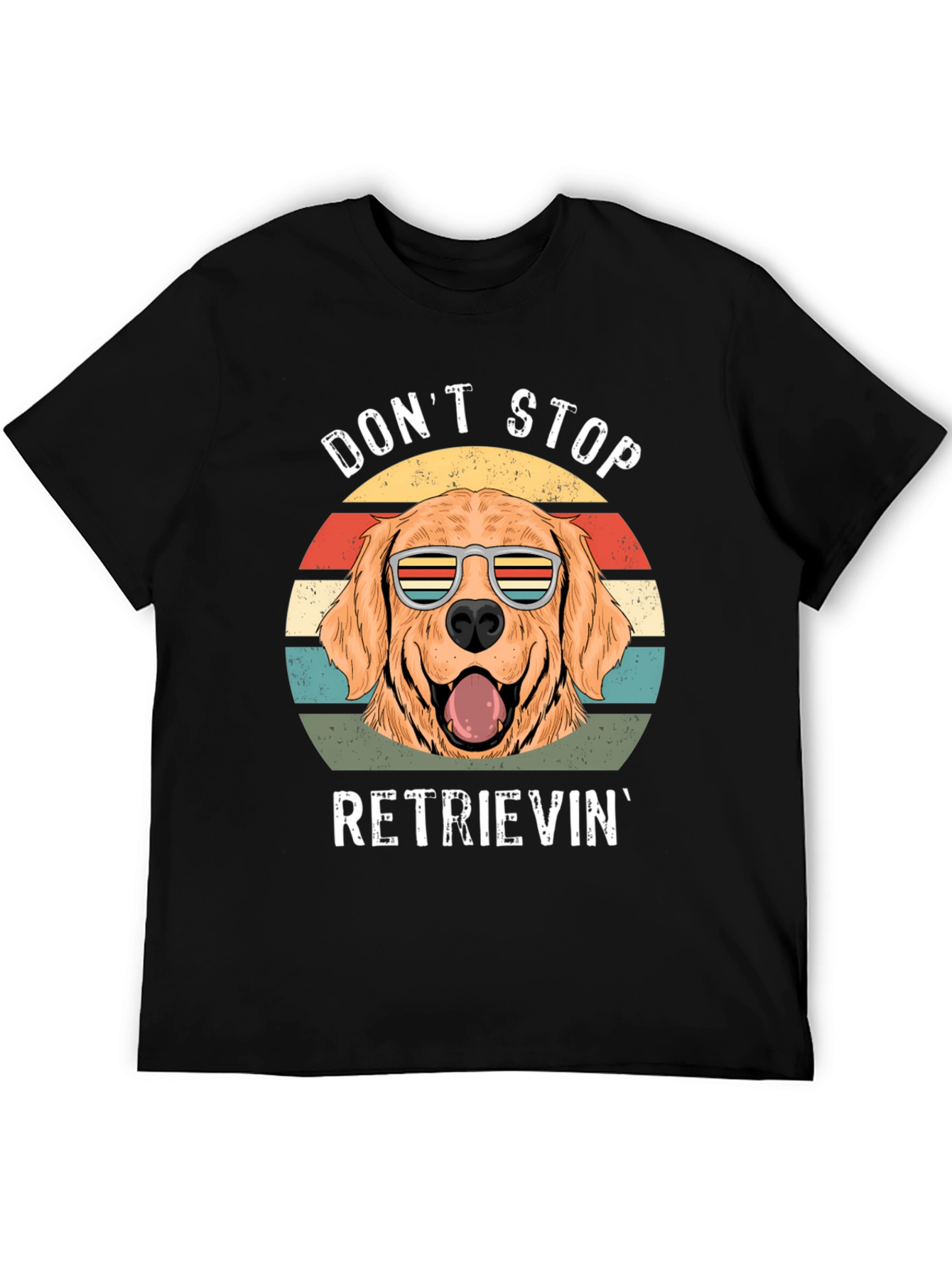 Black Don't Stop Retrieving Golden Retriever T-Shirt view 5