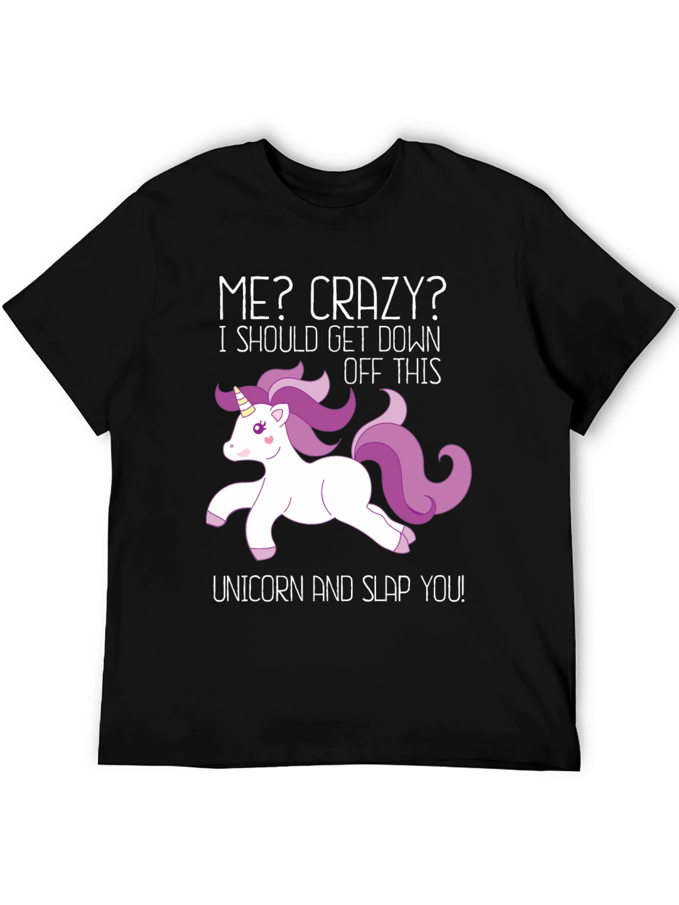 Black Me? Crazy Unicorn Graphic T-Shirt - Funny Novelty Tee view 5