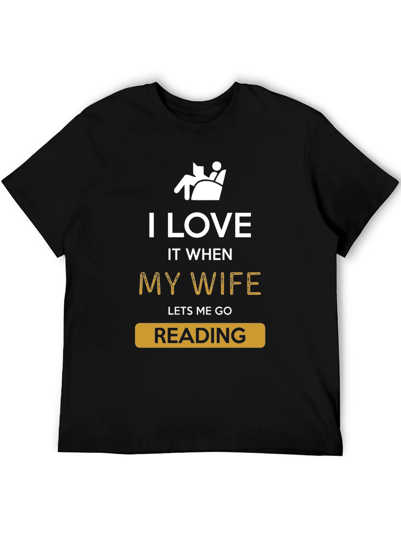 Black Funny Reading T-Shirt - I Love My Wife view 5