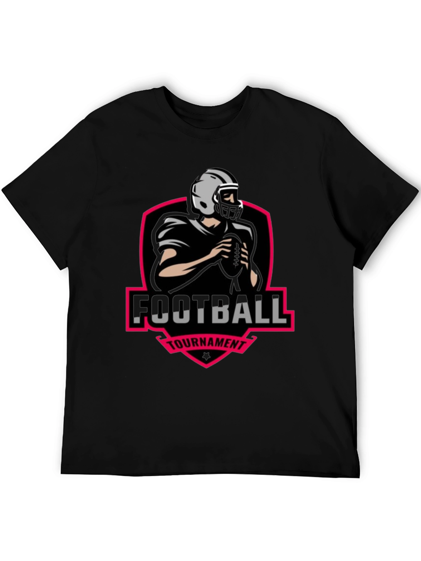 Black Football Tournament Graphic Tee view 5