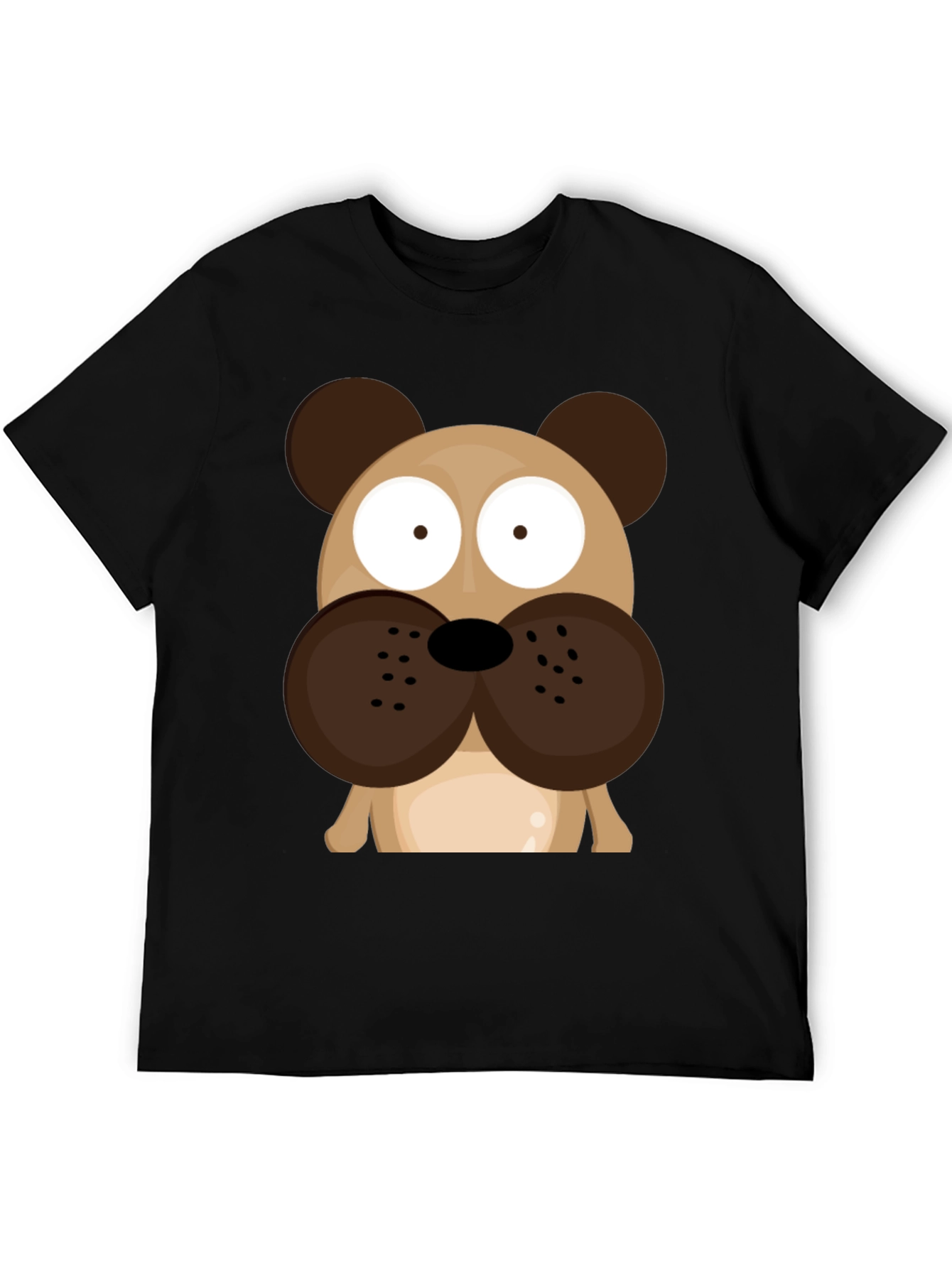Black Cartoon Dog Graphic T-Shirt - Men's Black Tee view 5
