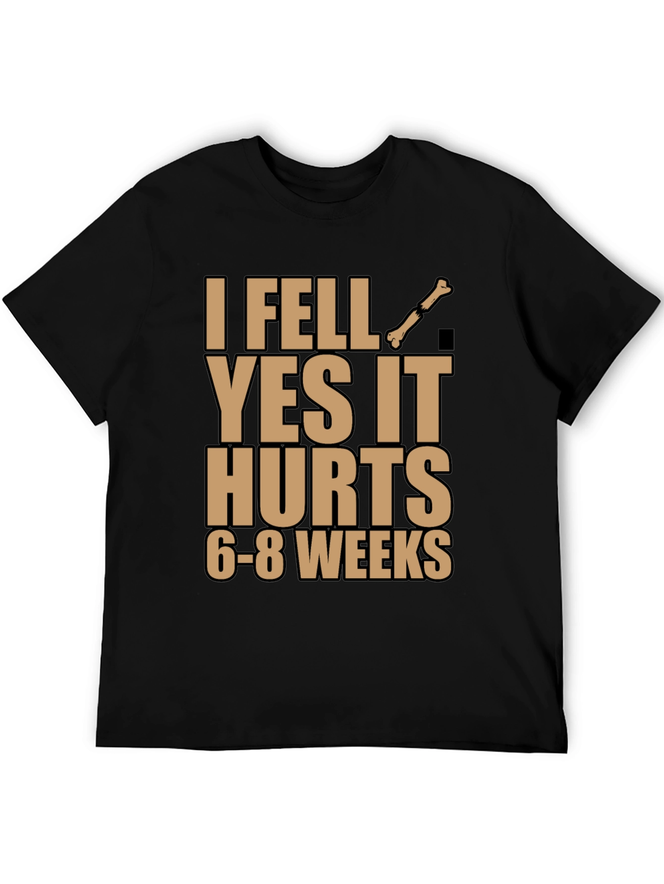 Black I Fell Bone Humor Black T-Shirt view 5