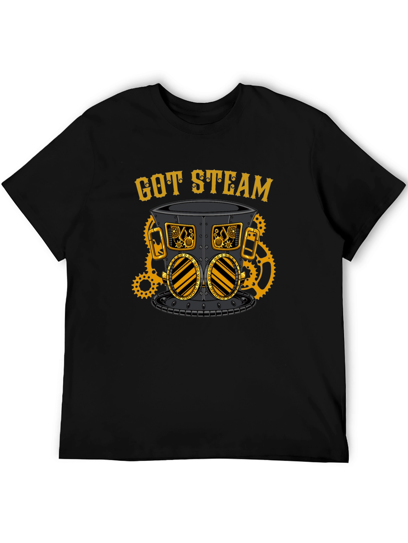 Black Steampunk "Got Steam" Graphic Tee view 5