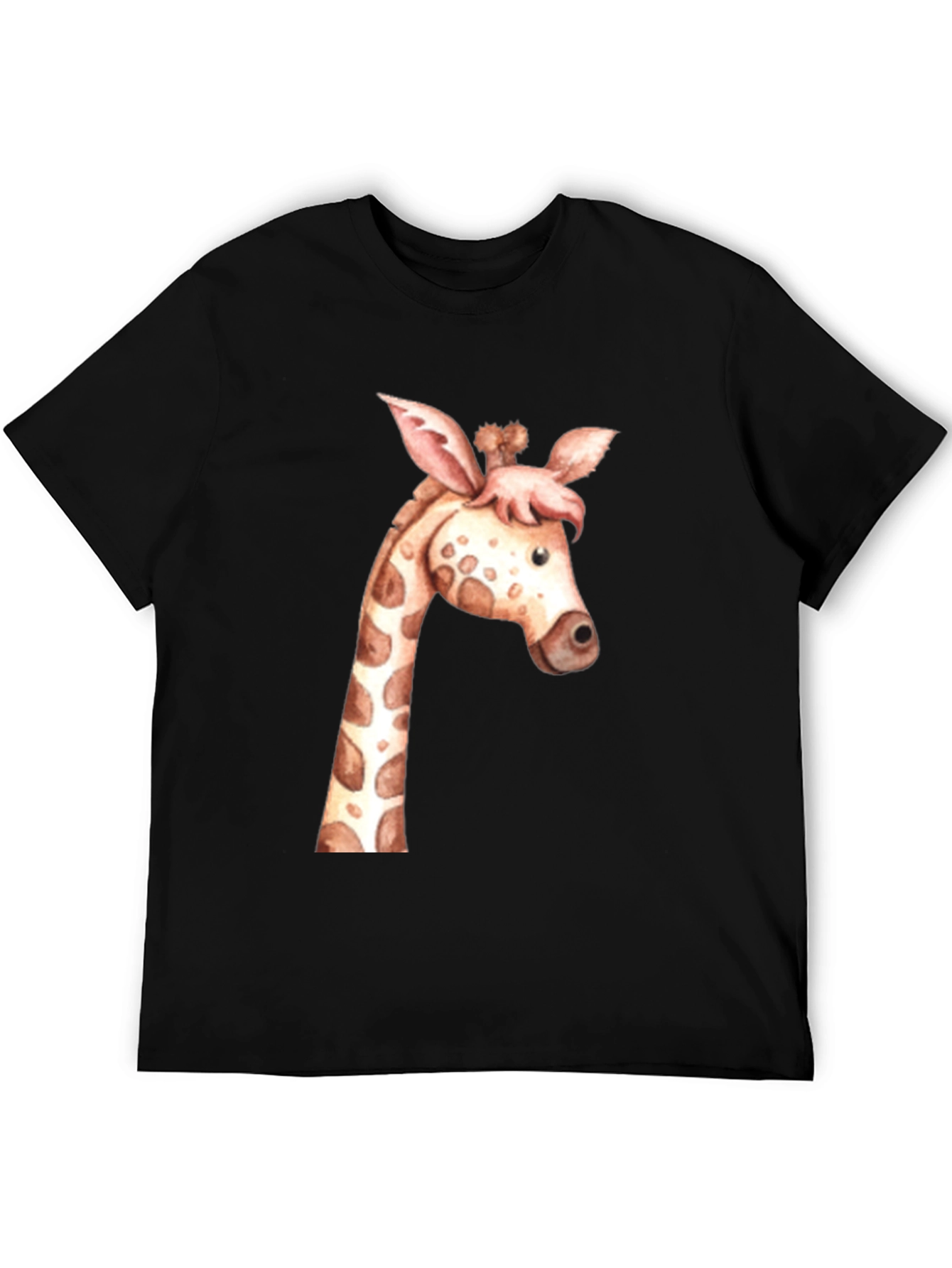 Black Giraffe Graphic Tee - Unisex Black T-Shirt view 5