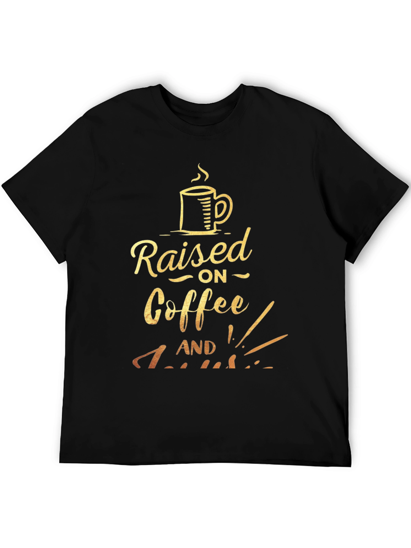 Black Coffee Lover T-Shirt: Raised on Coffee and Sarcasm view 5