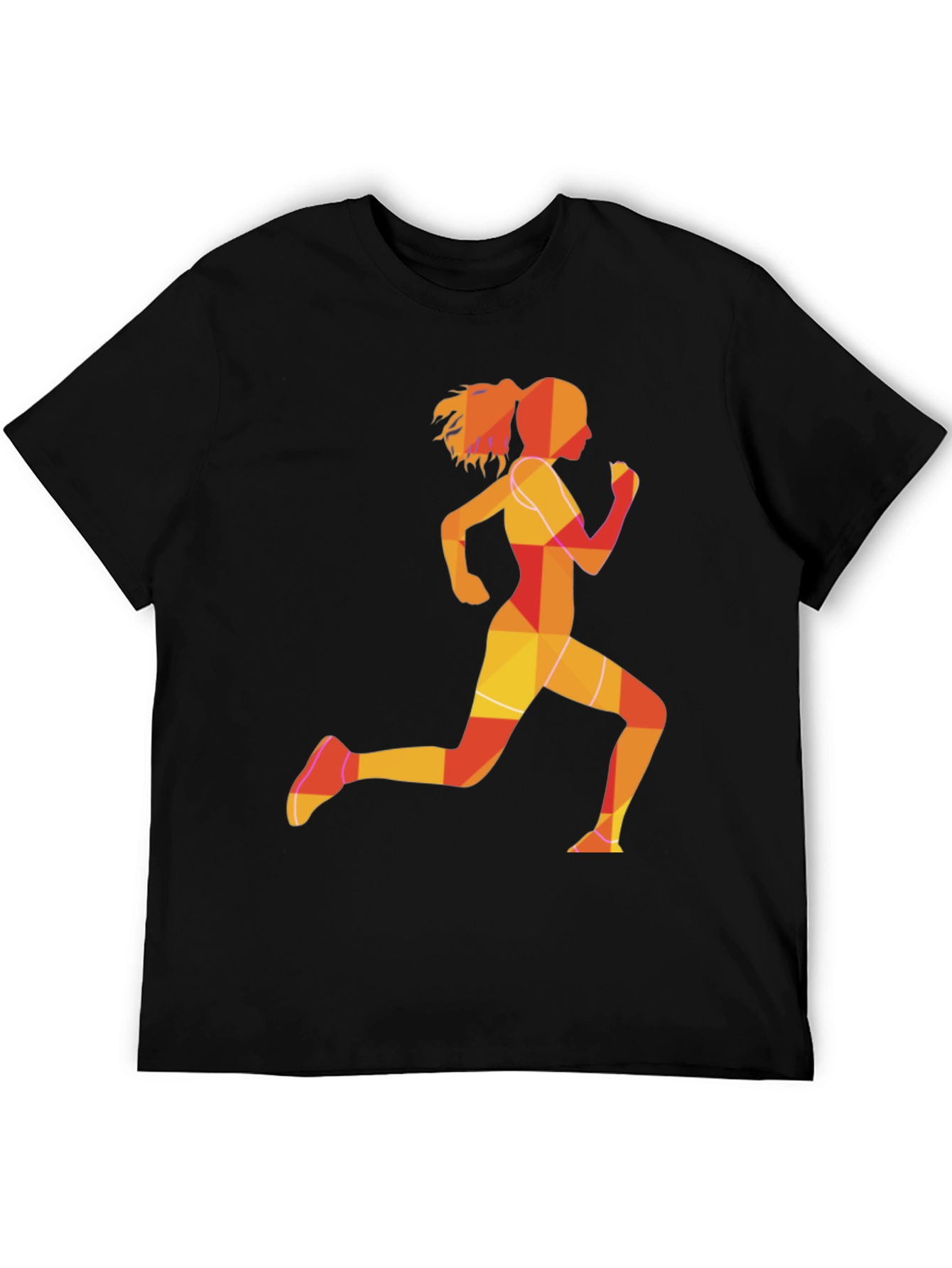 Black Running Girl Graphic Tee - Black Unisex T-Shirt view 5
