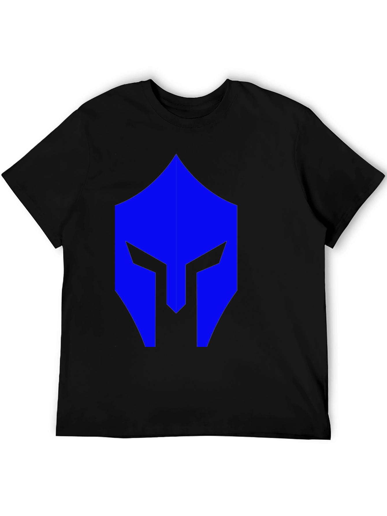Black Blue Spartan Helmet Graphic Black T-Shirt view 5