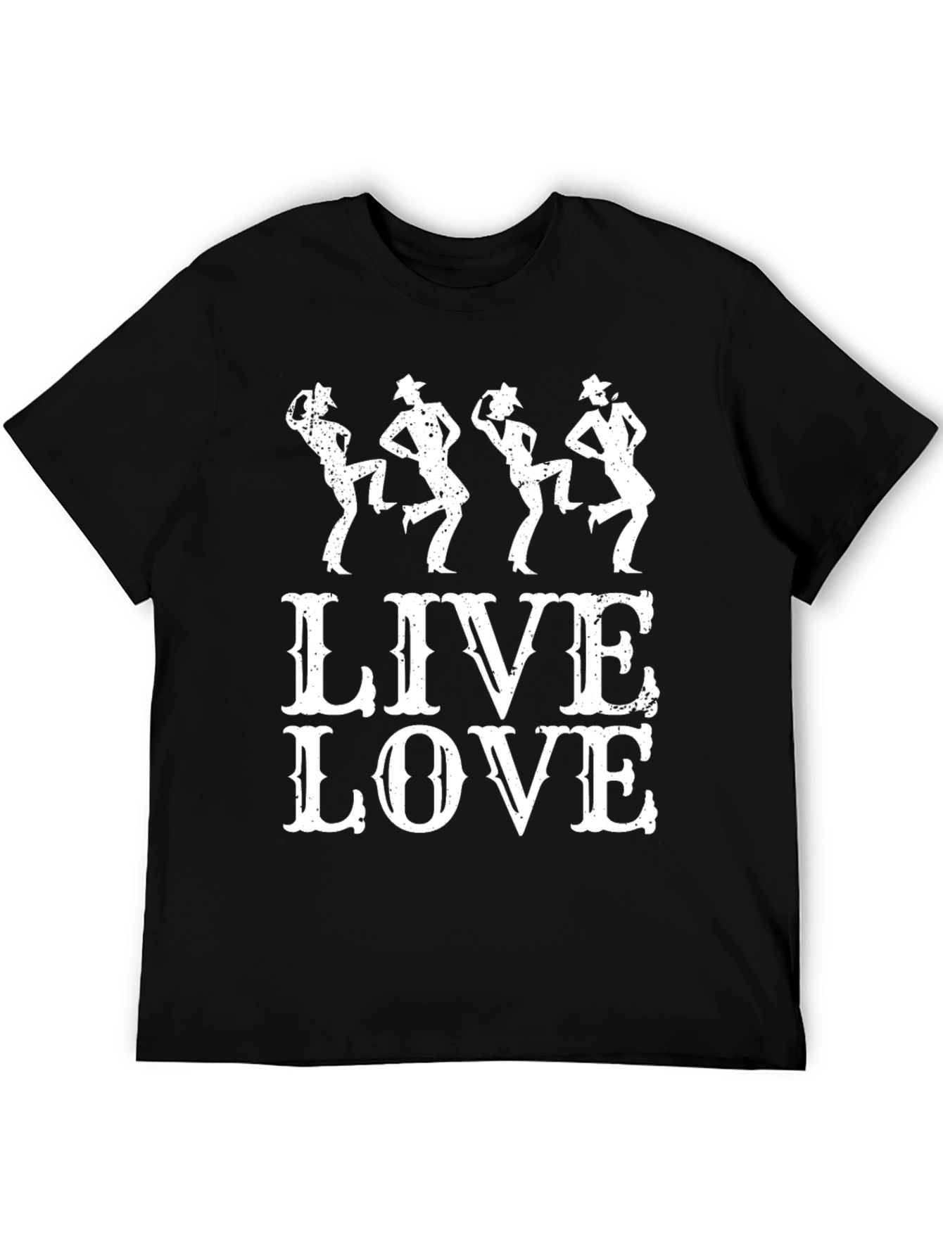 Black Live Love Line Dance T-Shirt - Cotton Blend, Short Sleeve view 5